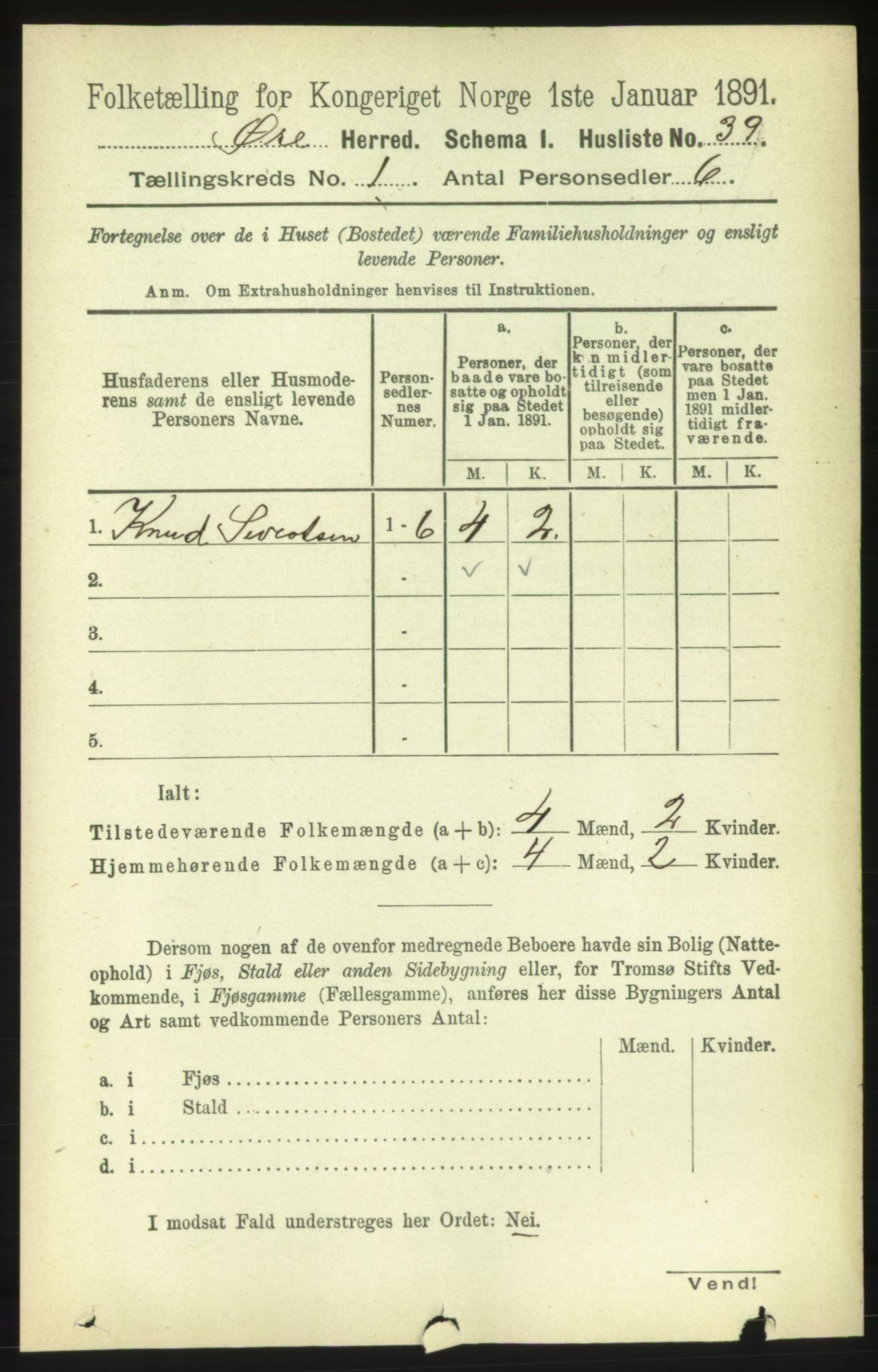 RA, 1891 census for 1558 Øre, 1891, p. 56