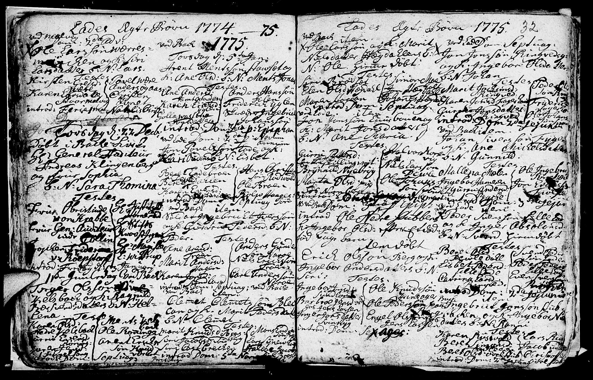 Ministerialprotokoller, klokkerbøker og fødselsregistre - Sør-Trøndelag, SAT/A-1456/606/L0305: Parish register (copy) no. 606C01, 1757-1819, p. 32