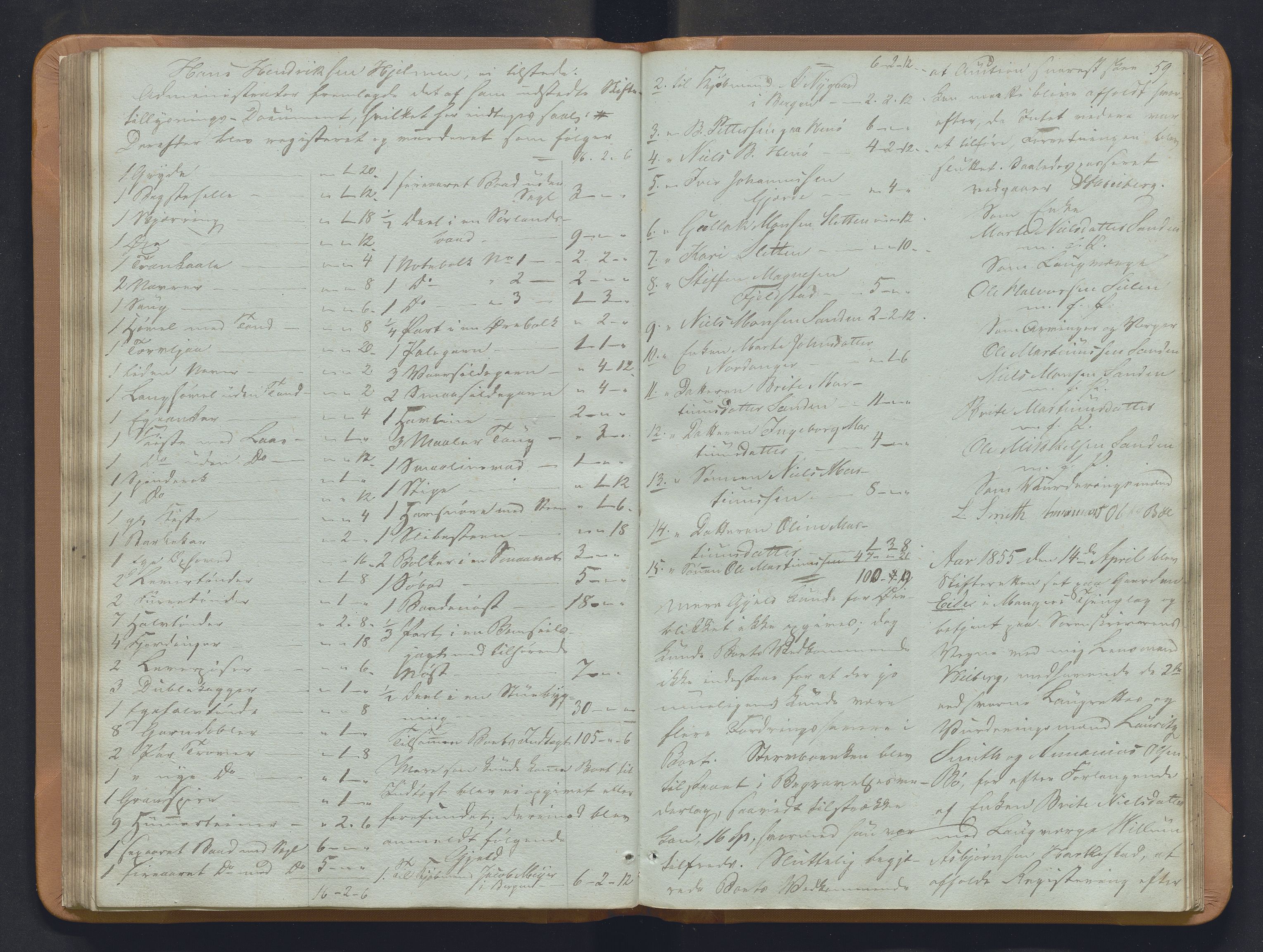 Nordhordland sorenskrivar, SAB/A-2901/1/H/Hb/L0018: Registreringsprotokollar, 1853-1856, p. 59