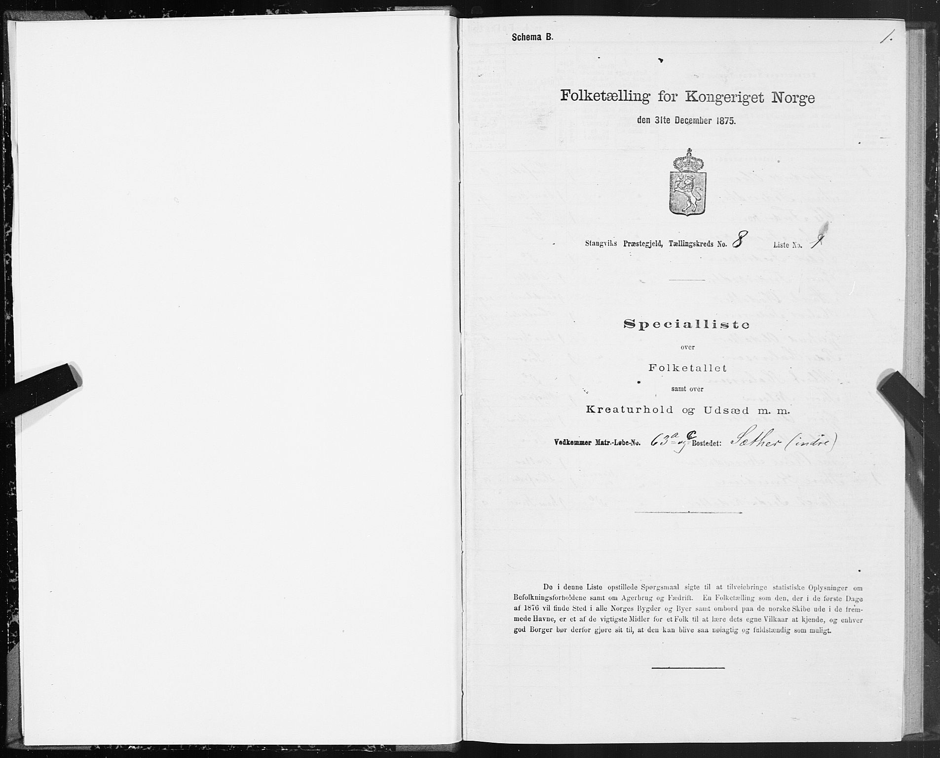 SAT, 1875 census for 1564P Stangvik, 1875, p. 4001