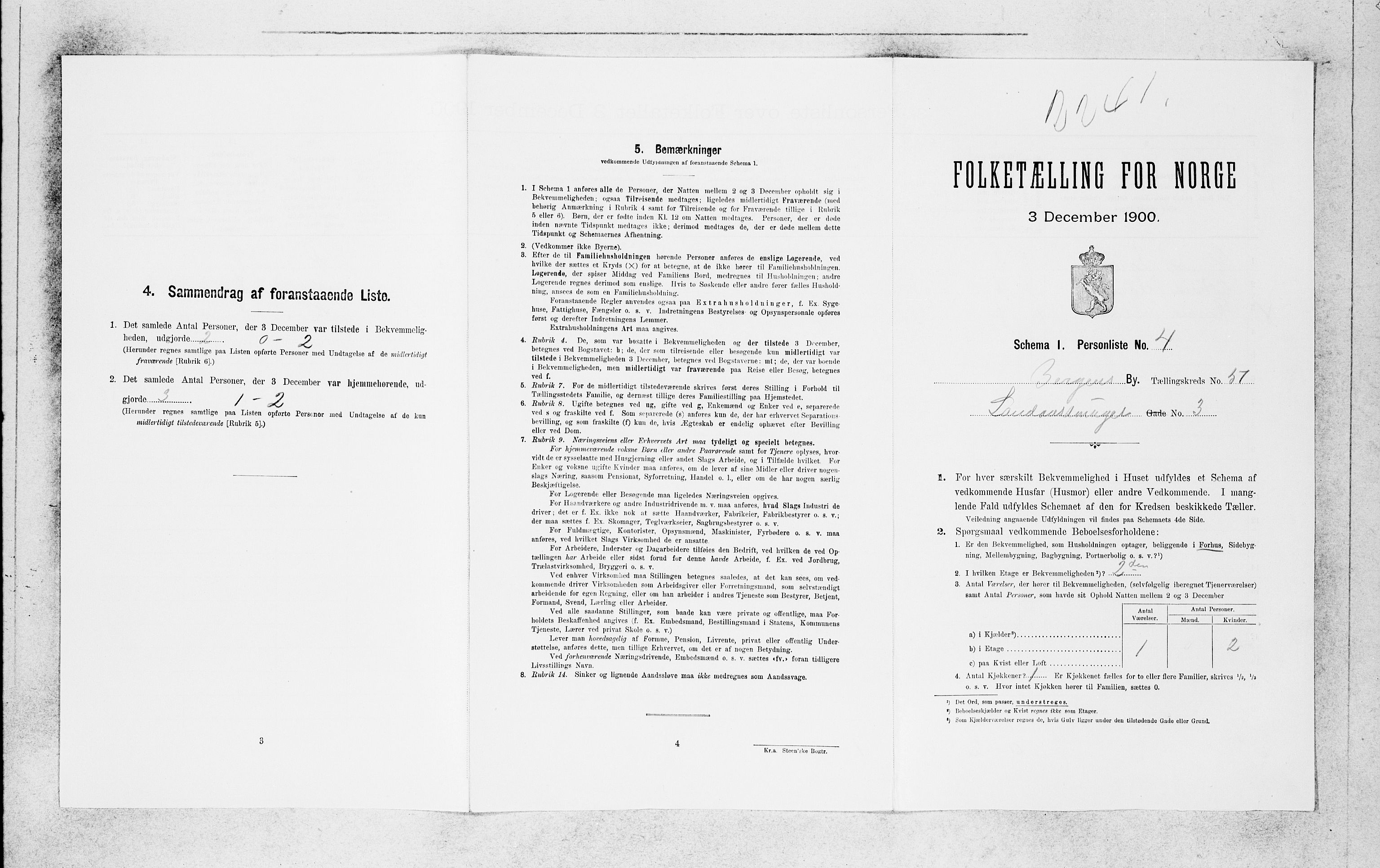 SAB, 1900 census for Bergen, 1900, p. 10140