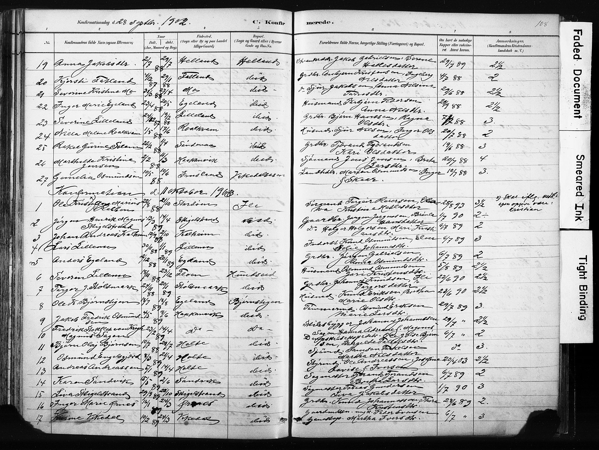 Vikedal sokneprestkontor, AV/SAST-A-101840/01/IV: Parish register (official) no. A 10, 1884-1907, p. 108