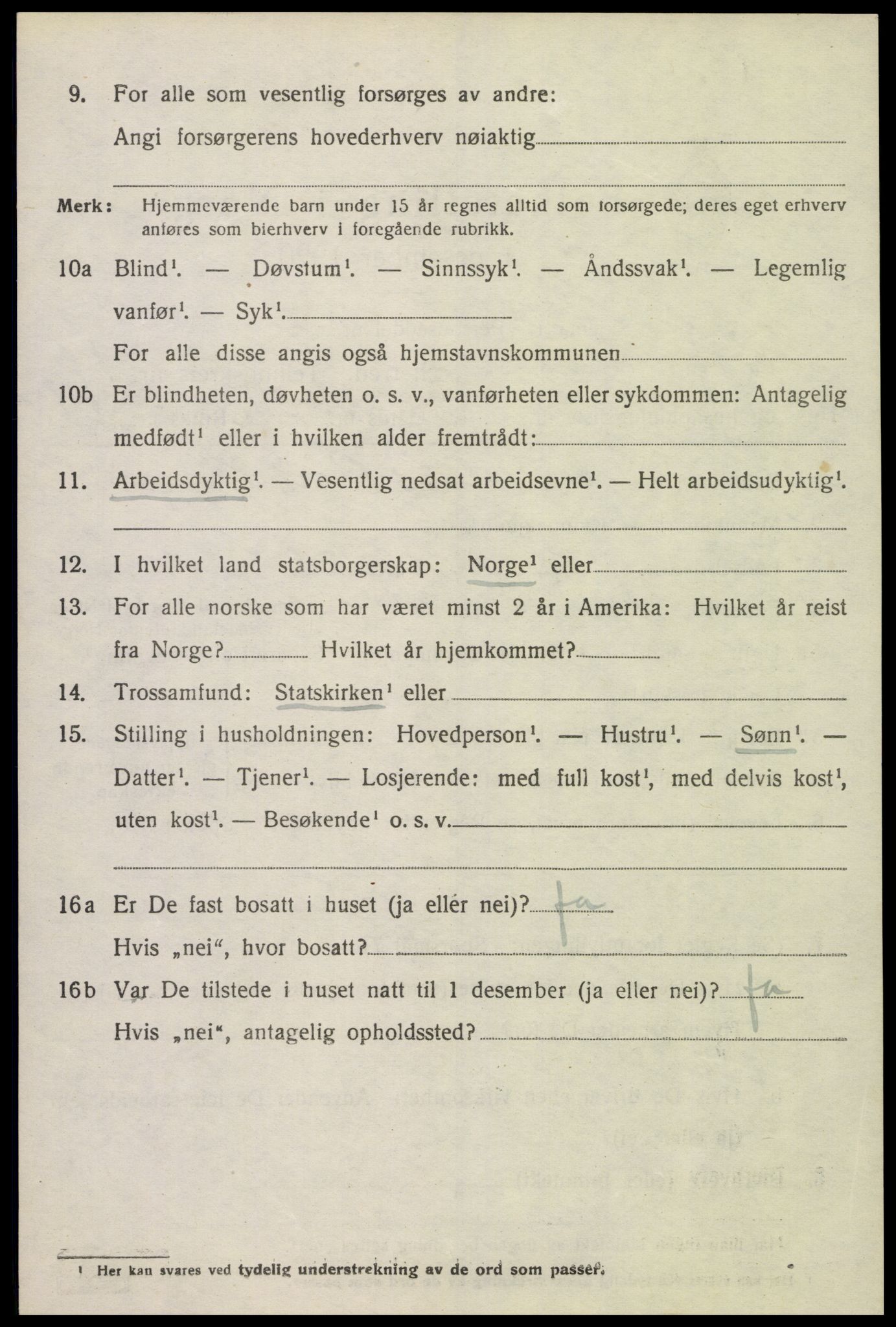 SAK, 1920 census for Sør-Audnedal, 1920, p. 6404