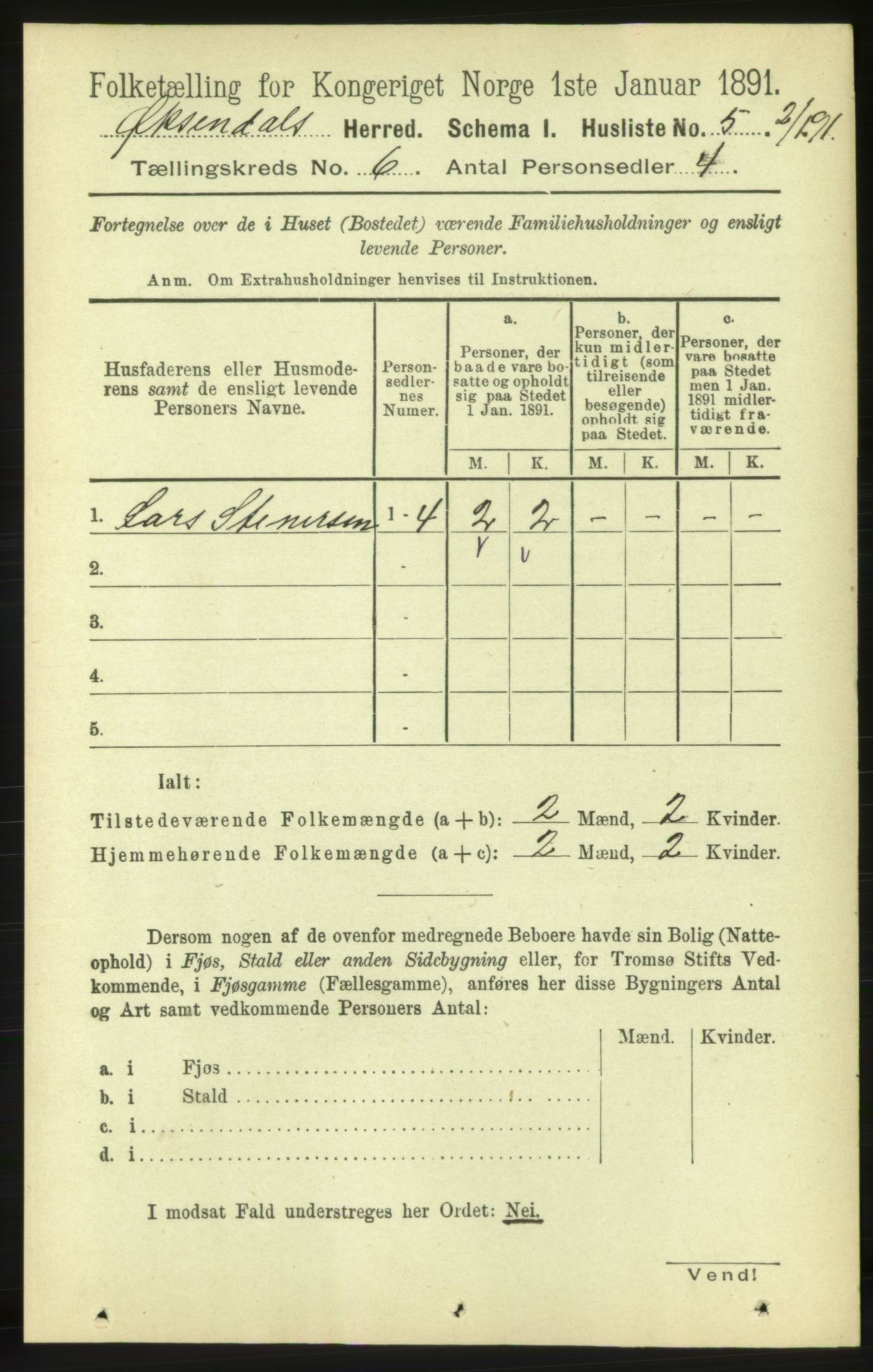 RA, 1891 census for 1561 Øksendal, 1891, p. 1214