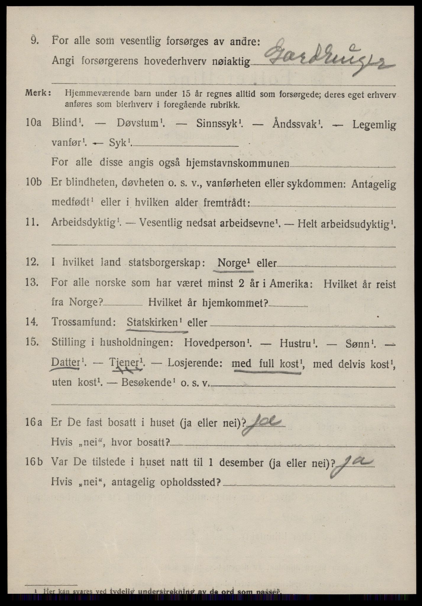 SAT, 1920 census for Sunnylven, 1920, p. 919