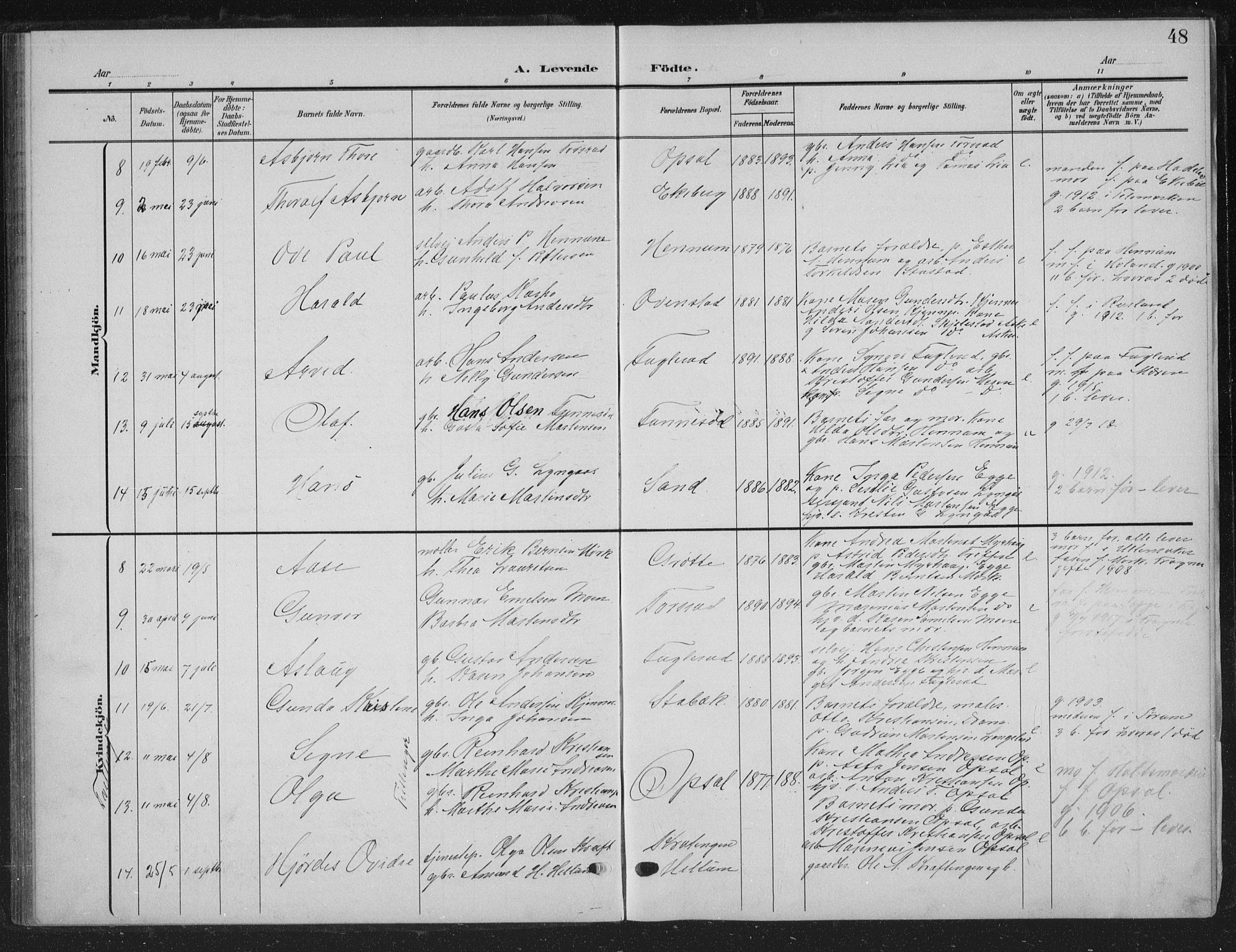 Lier kirkebøker, AV/SAKO-A-230/G/Gc/L0002: Parish register (copy) no. III 2, 1903-1938, p. 48