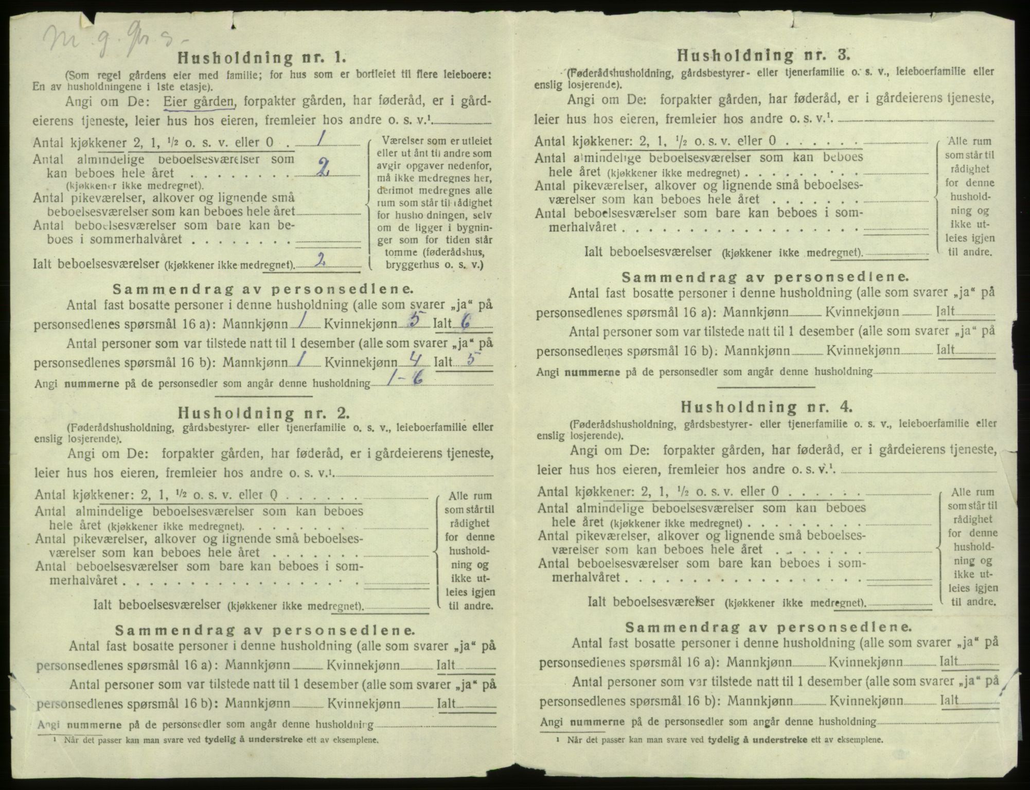 SAB, 1920 census for Lindås, 1920, p. 1428