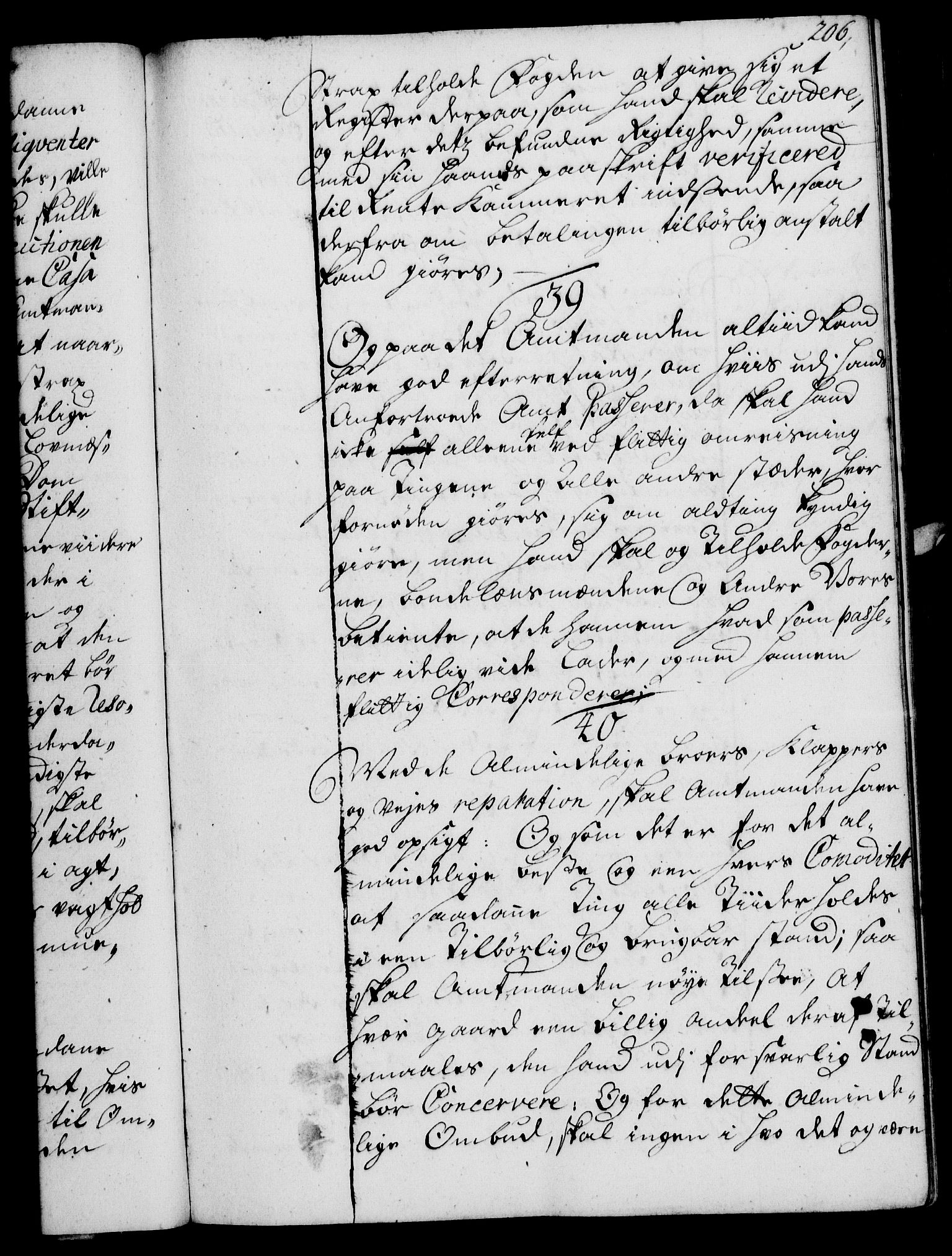 Rentekammeret, Kammerkanselliet, RA/EA-3111/G/Gg/Ggi/L0002: Norsk instruksjonsprotokoll med register (merket RK 53.35), 1729-1751, p. 206
