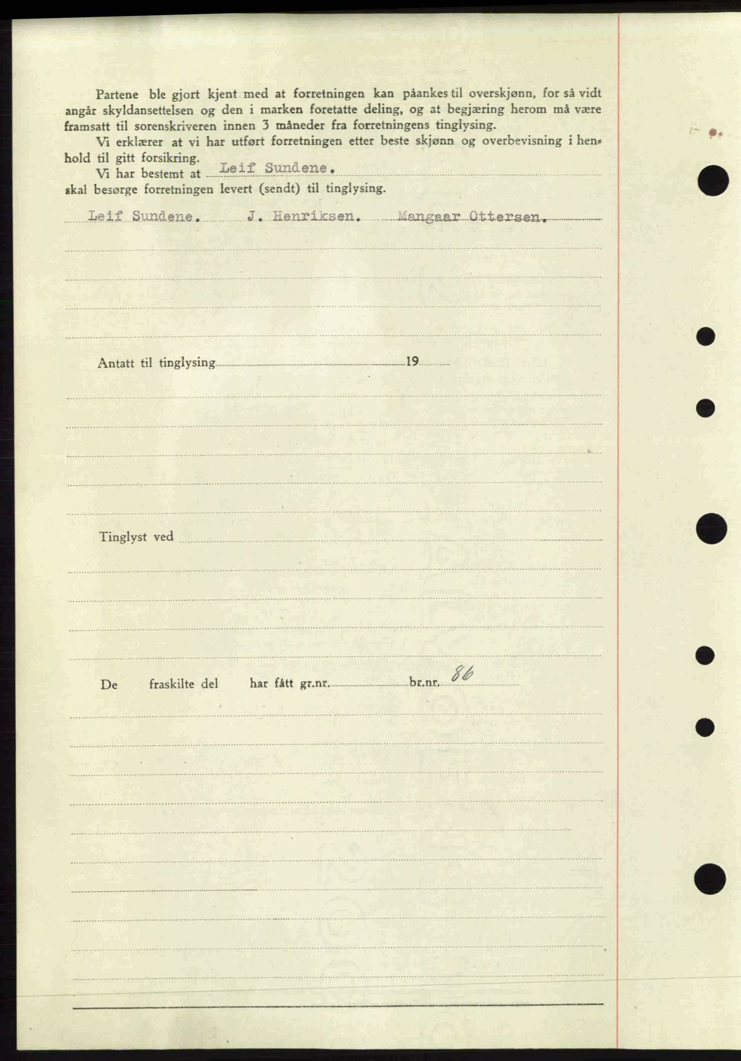 Tønsberg sorenskriveri, SAKO/A-130/G/Ga/Gaa/L0022: Mortgage book no. A22, 1947-1947, Diary no: : 2692/1947