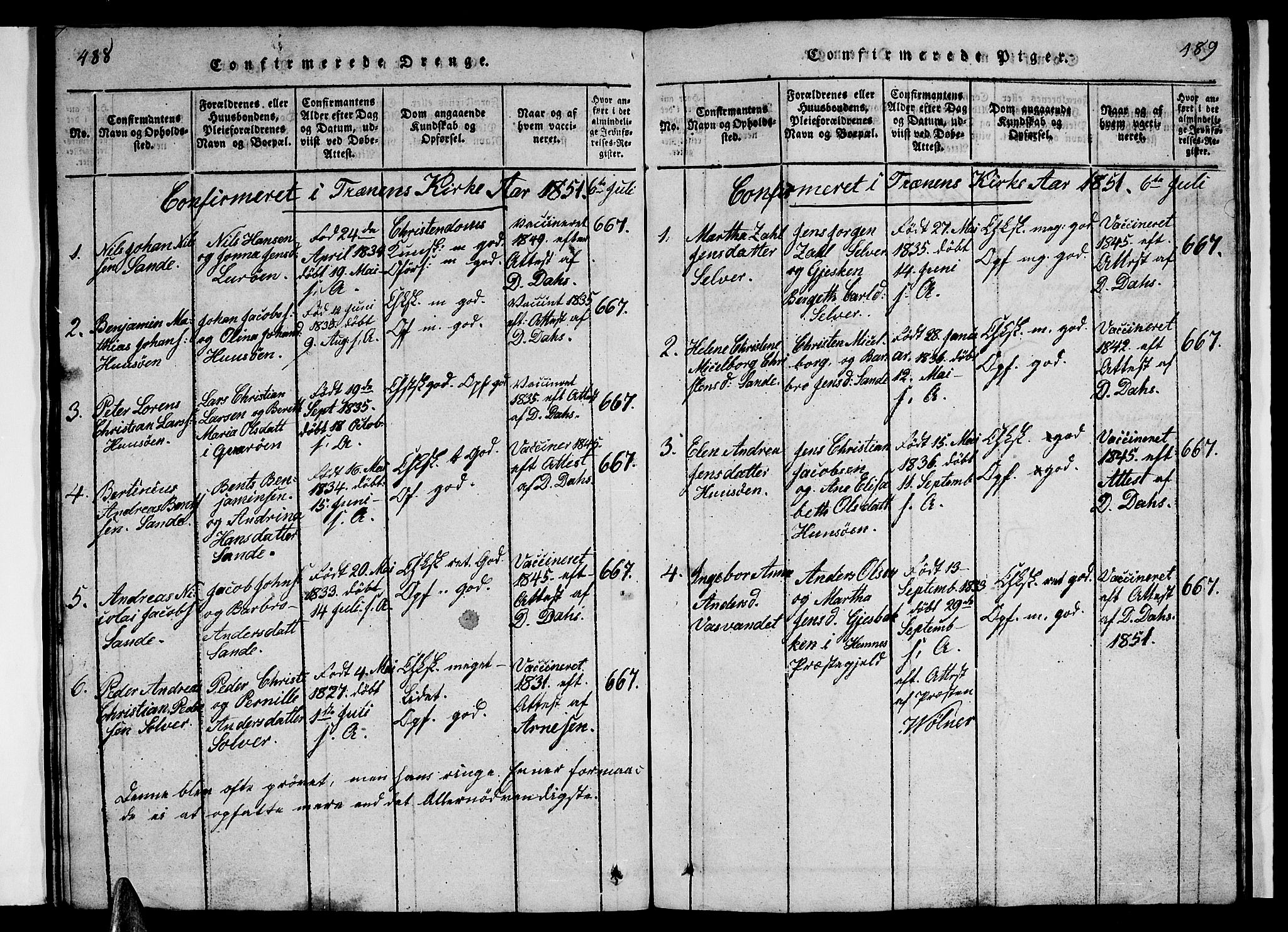 Ministerialprotokoller, klokkerbøker og fødselsregistre - Nordland, SAT/A-1459/840/L0581: Parish register (copy) no. 840C01, 1820-1873, p. 488-489