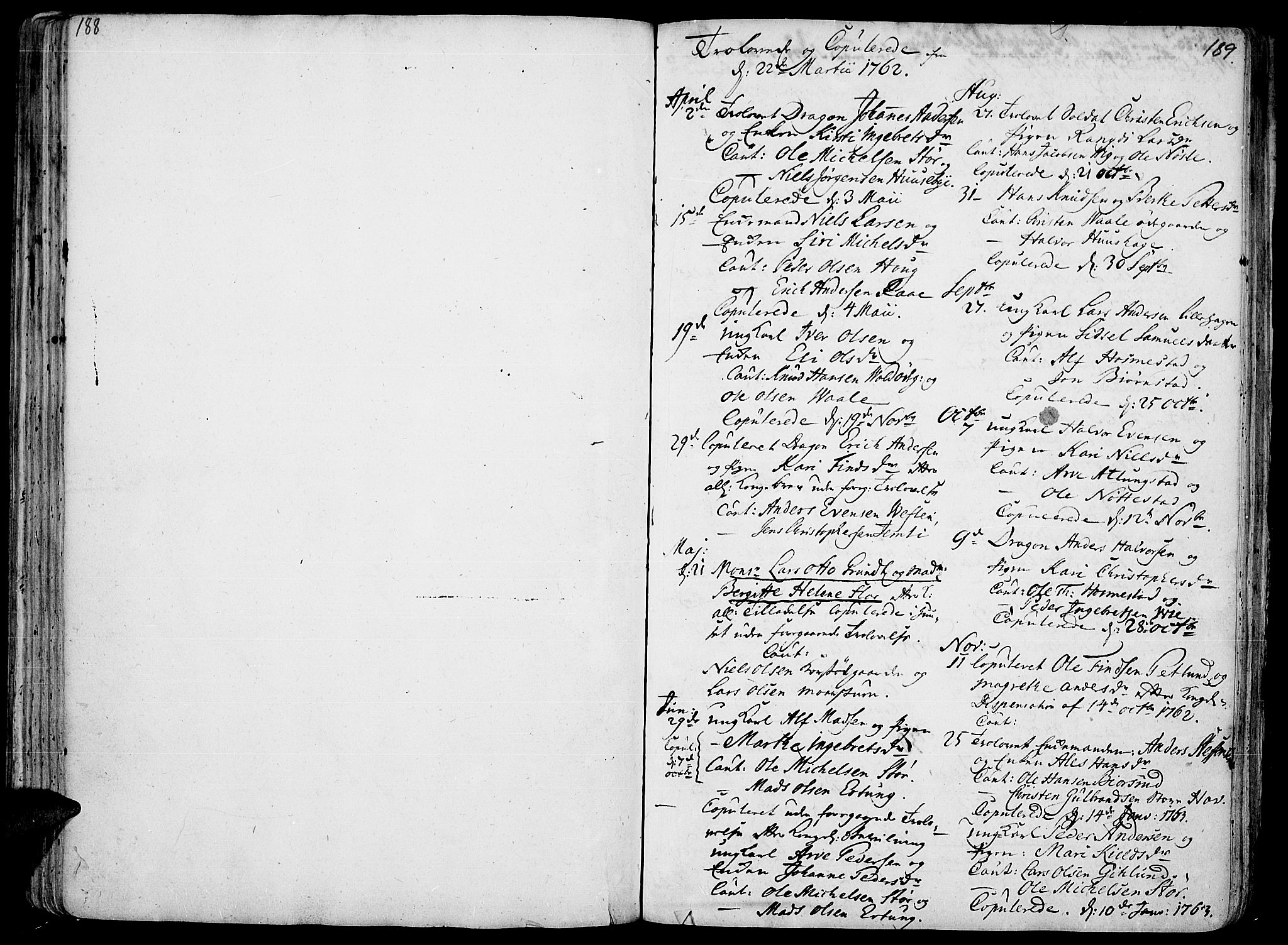 Stange prestekontor, AV/SAH-PREST-002/K/L0006: Parish register (official) no. 6, 1762-1787, p. 188-189