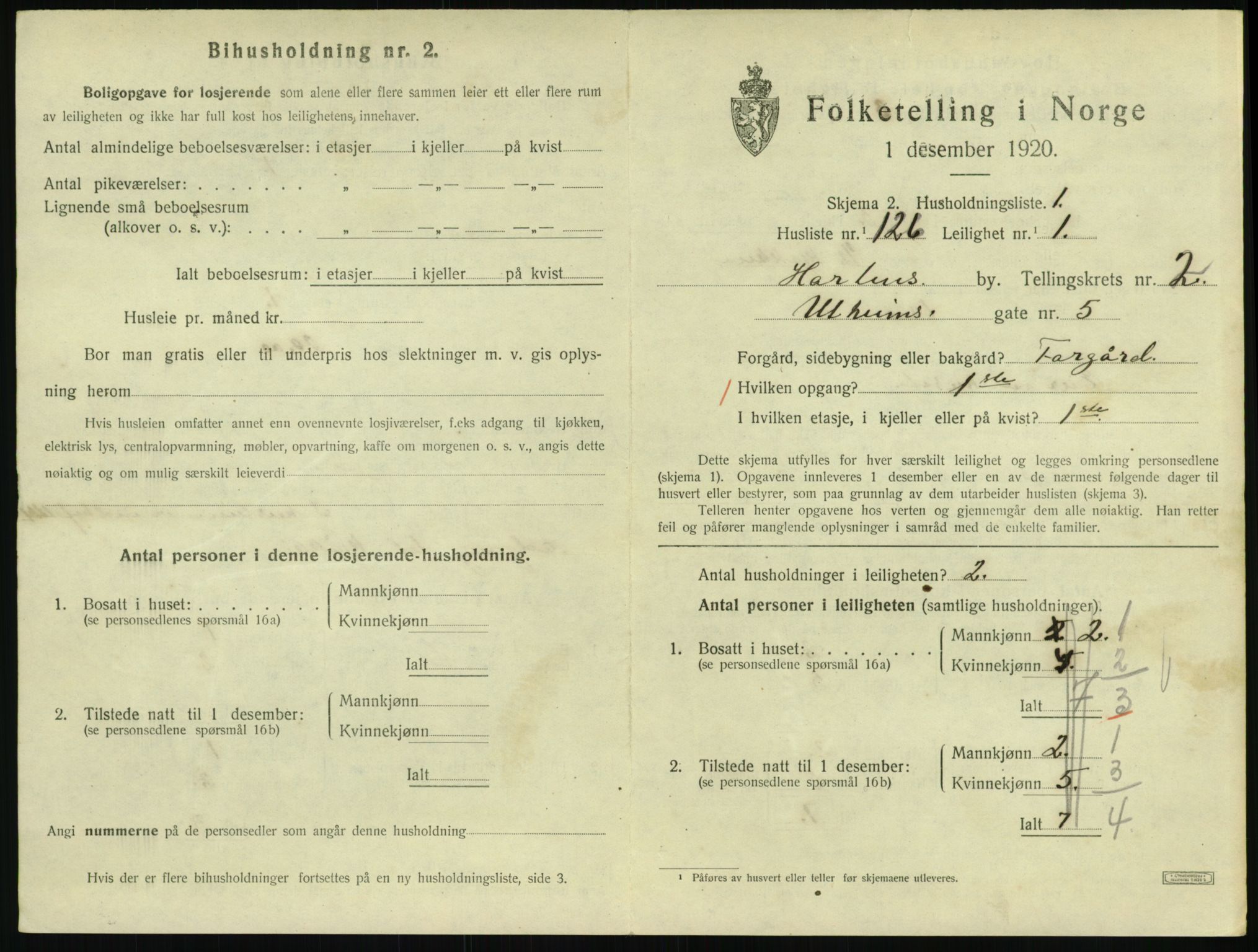 SAKO, 1920 census for Horten, 1920, p. 3795