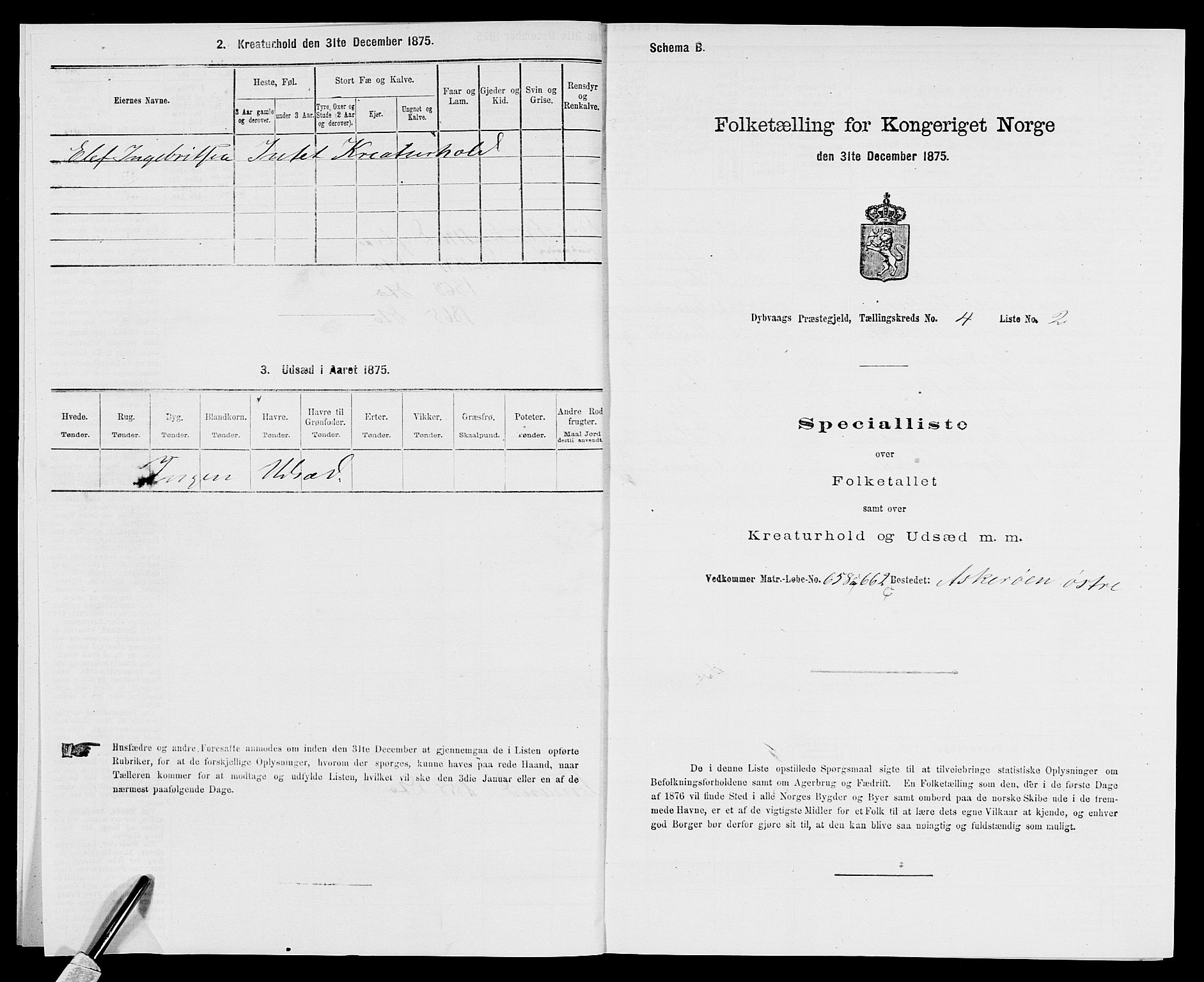 SAK, 1875 census for 0915P Dypvåg, 1875, p. 432