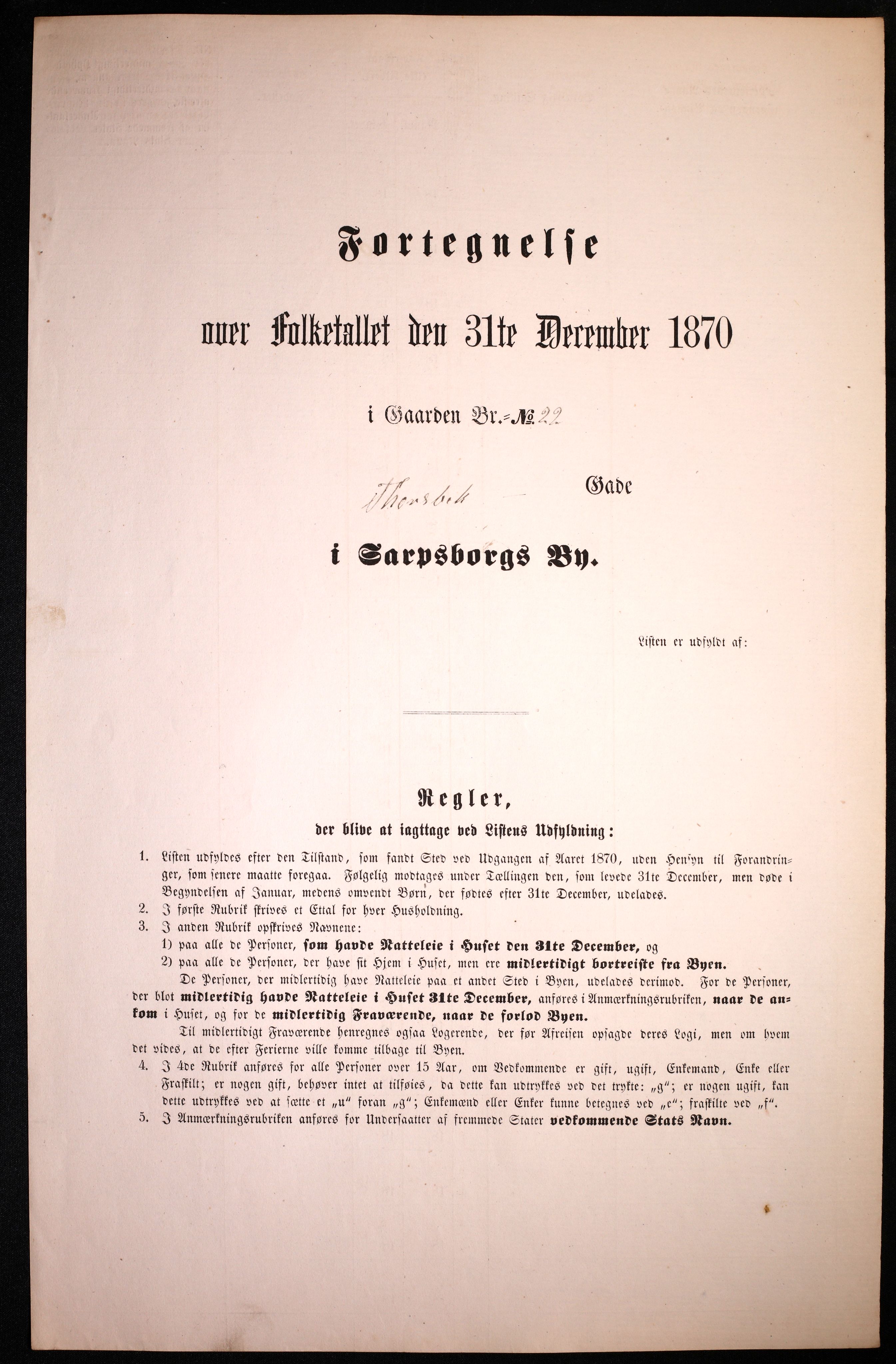 RA, 1870 census for 0102 Sarpsborg, 1870, p. 327