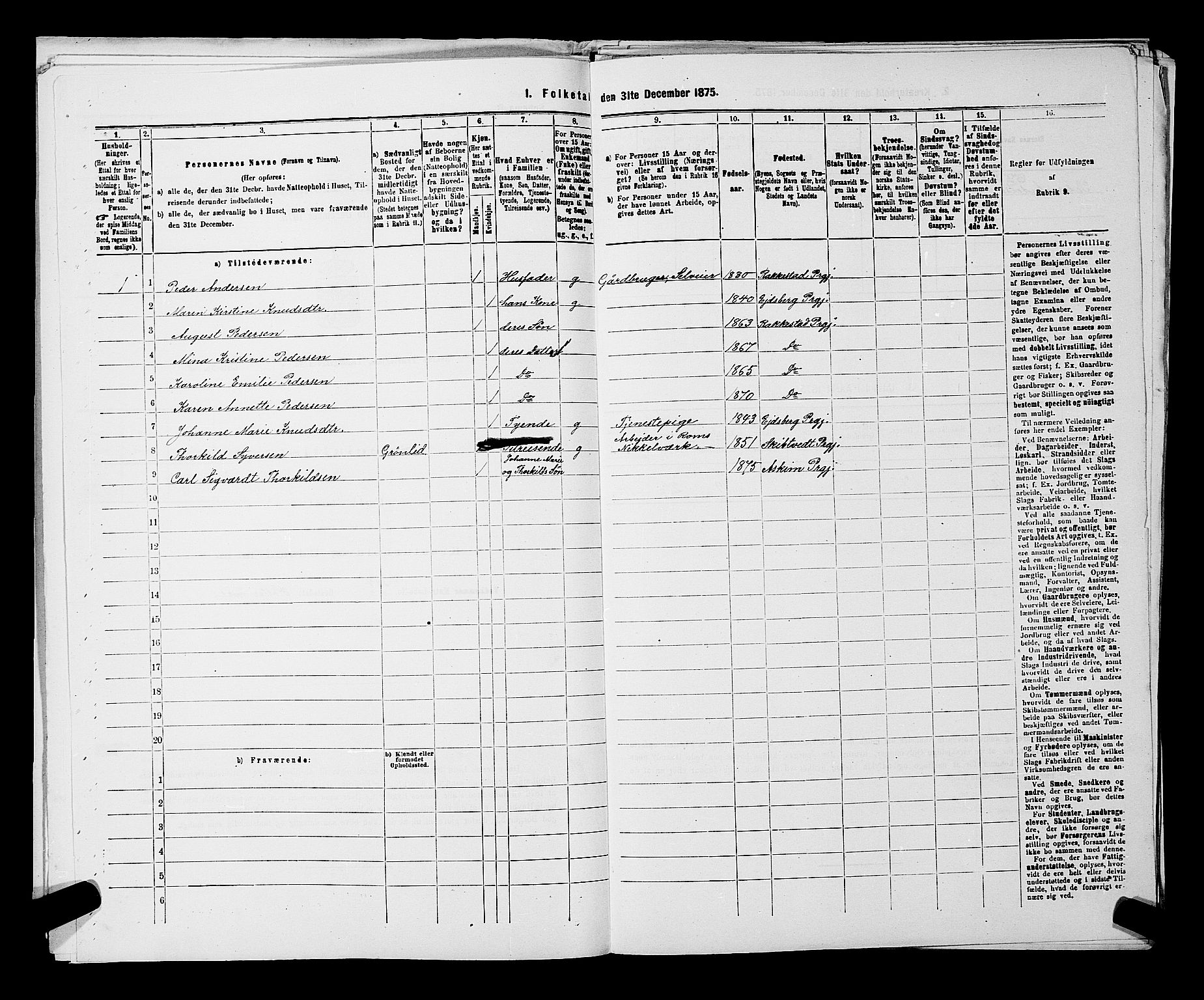 RA, 1875 census for 0124P Askim, 1875, p. 125