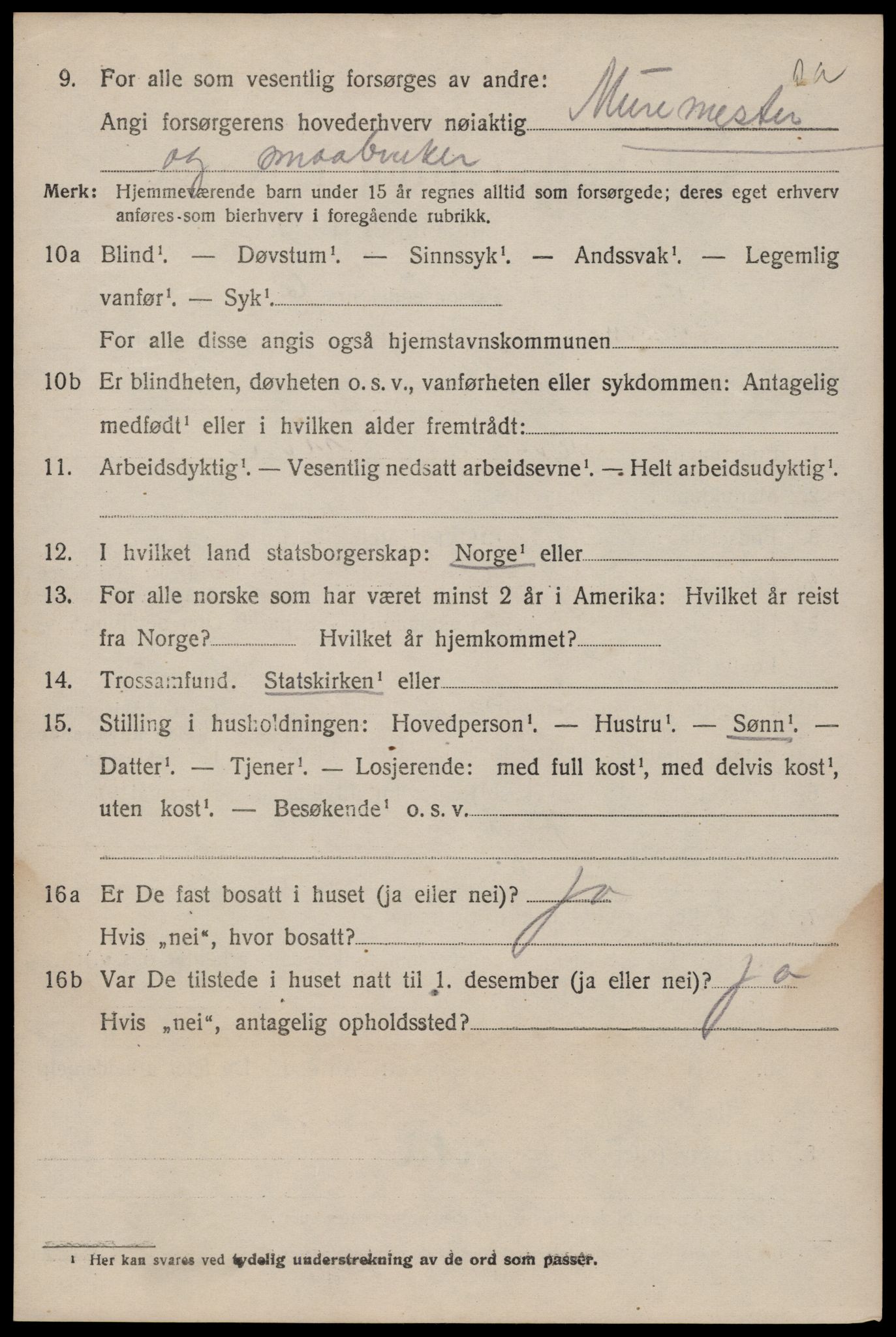 SAKO, 1920 census for Seljord, 1920, p. 2593