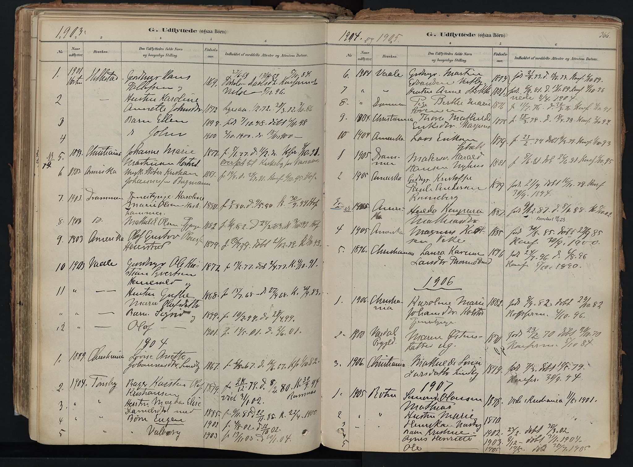 Hof kirkebøker, AV/SAKO-A-64/F/Fa/L0007: Parish register (official) no. I 7, 1878-1940, p. 366