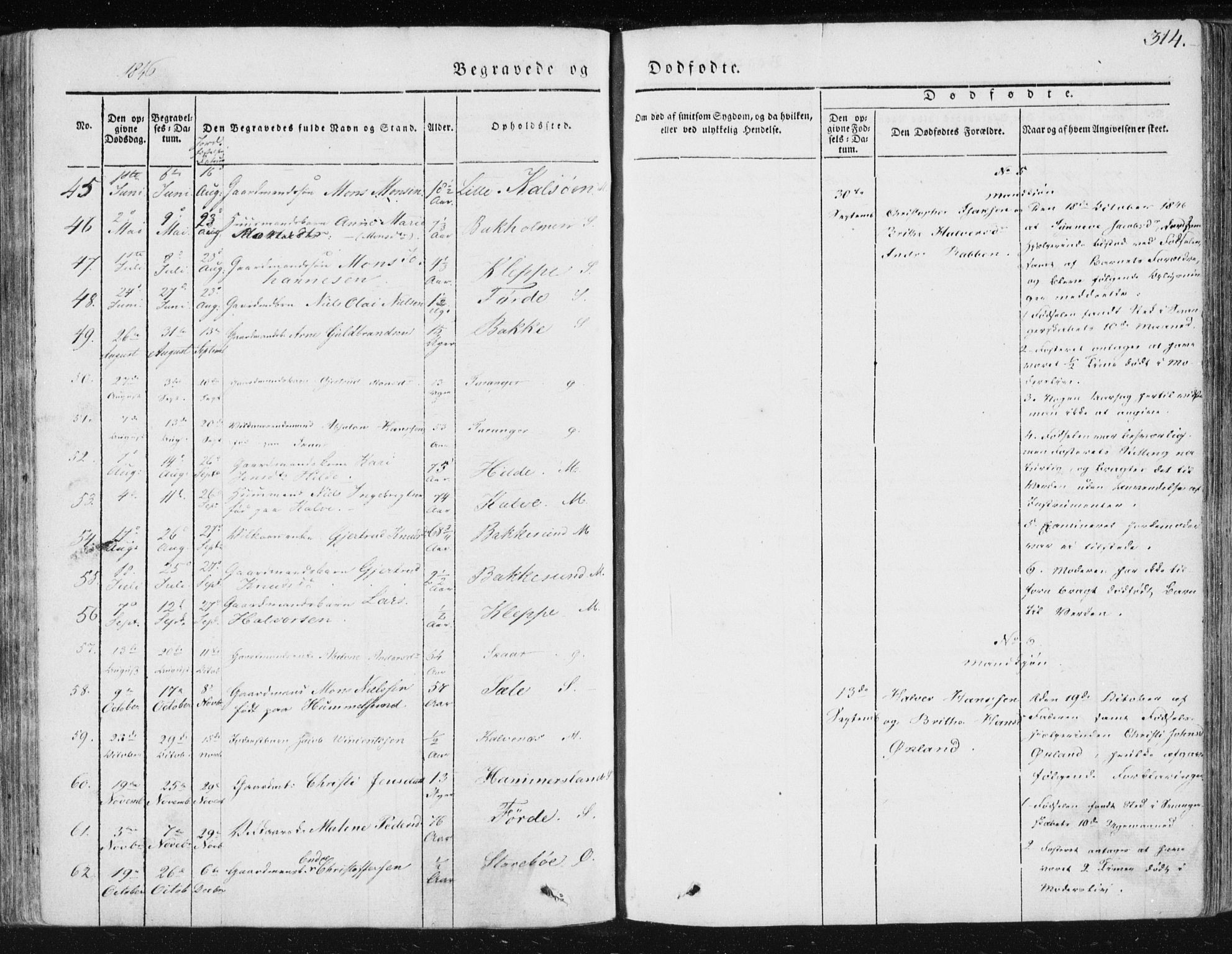 Sund sokneprestembete, AV/SAB-A-99930: Parish register (official) no. A 13, 1835-1849, p. 314