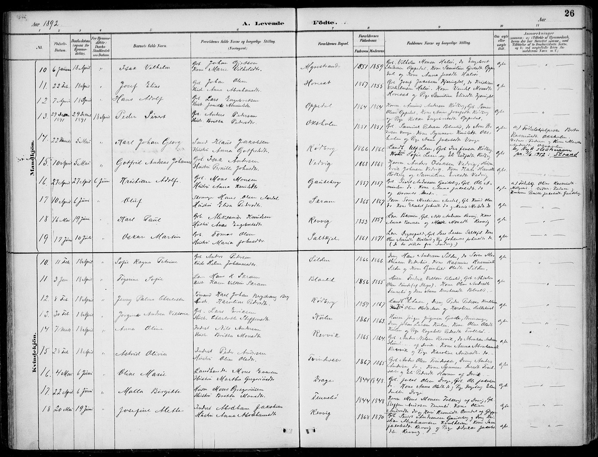 Selje sokneprestembete, SAB/A-99938/H/Ha/Haa/Haac/L0002: Parish register (official) no. C  2, 1889-1904, p. 26