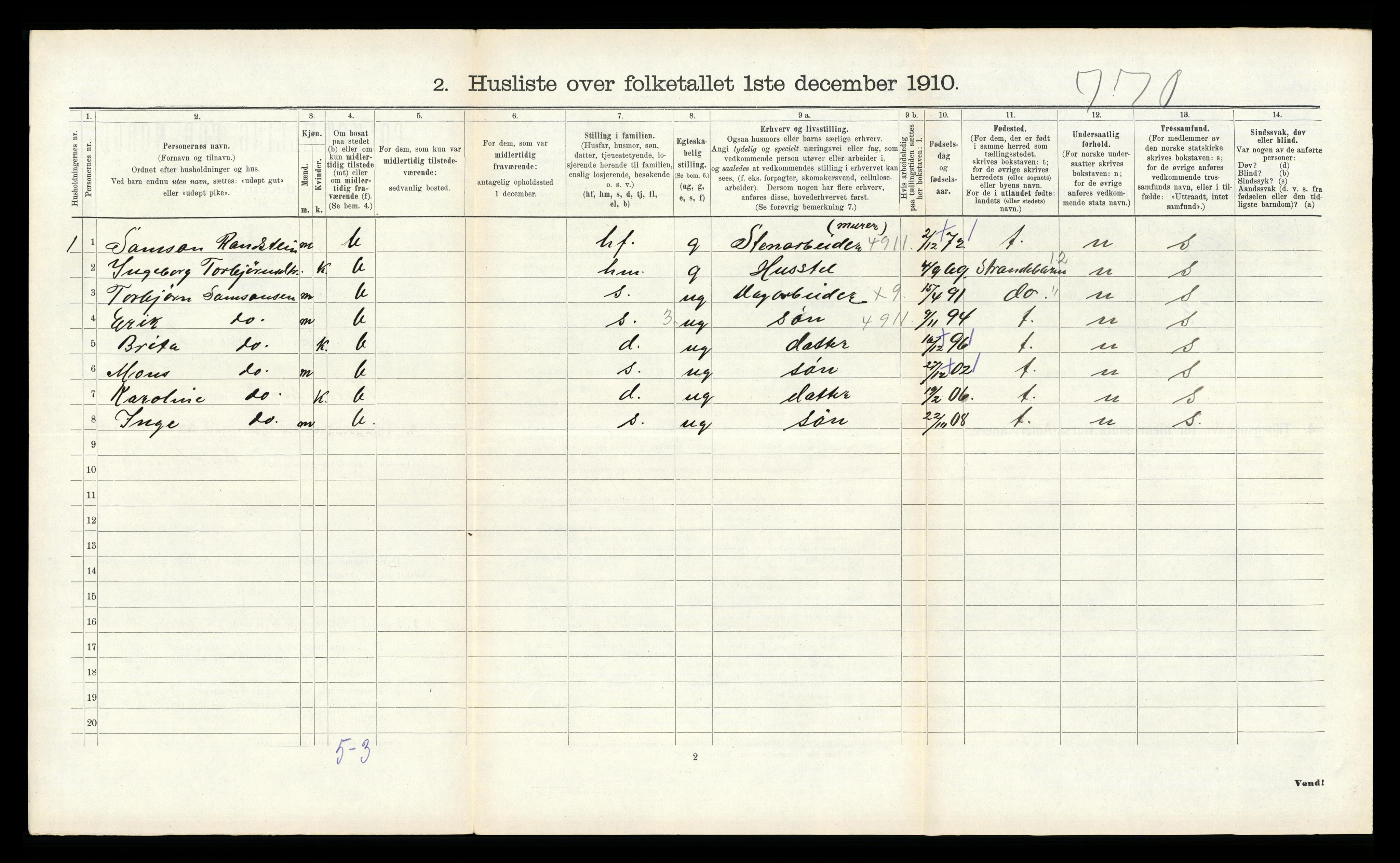 RA, 1910 census for Kvinnherad, 1910, p. 1590