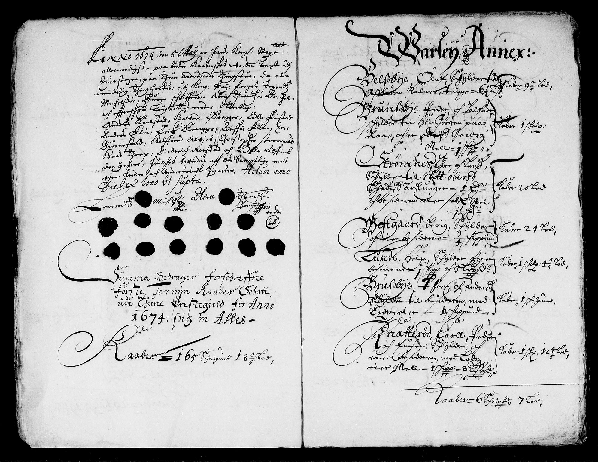 Rentekammeret inntil 1814, Reviderte regnskaper, Stiftamtstueregnskaper, Landkommissariatet på Akershus og Akershus stiftamt, AV/RA-EA-5869/R/Rb/L0102: Akershus stiftamt, 1674