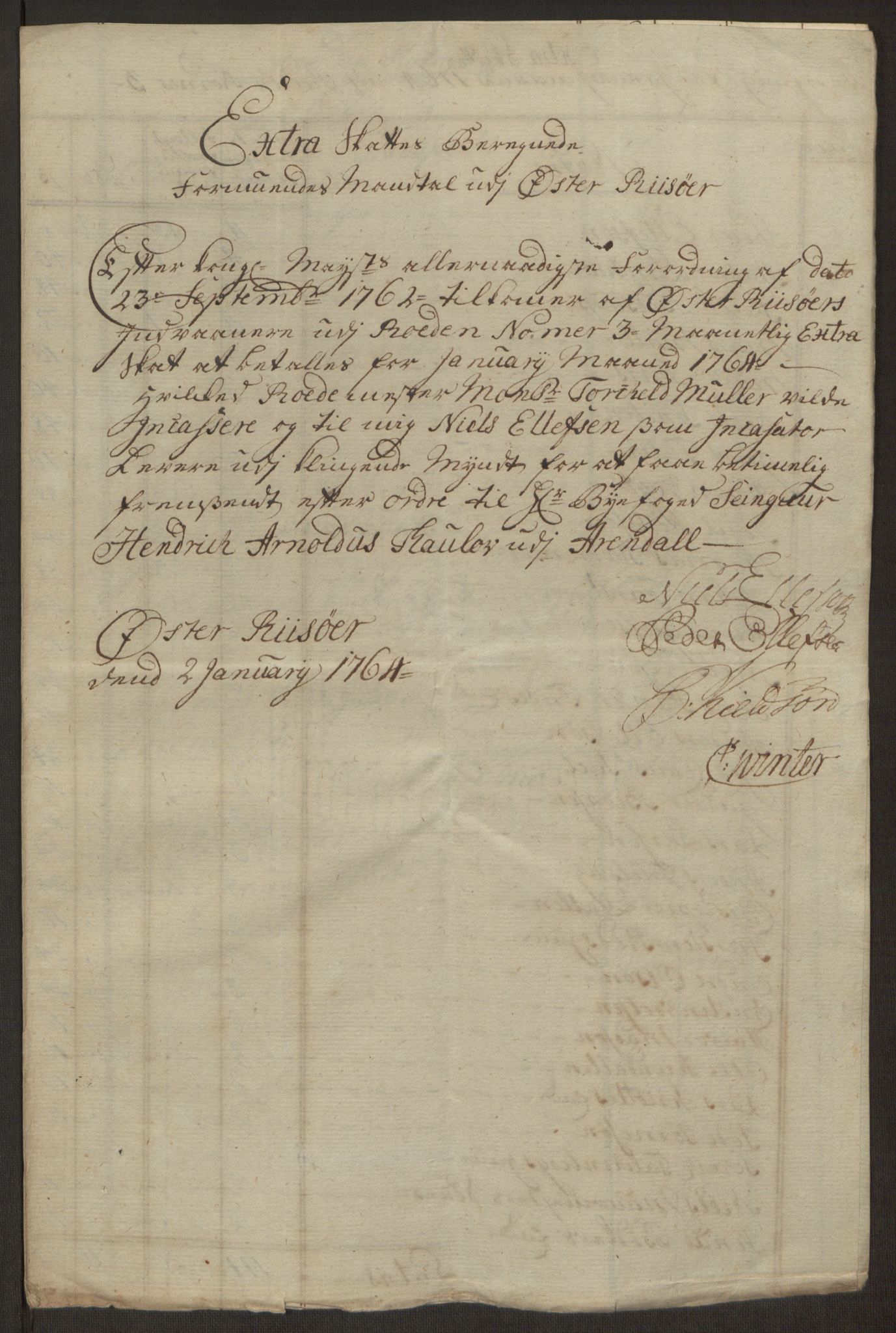 Rentekammeret inntil 1814, Reviderte regnskaper, Byregnskaper, AV/RA-EA-4066/R/Rl/L0230/0001: [L4] Kontribusjonsregnskap / Ekstraskatt, 1762-1764, p. 427