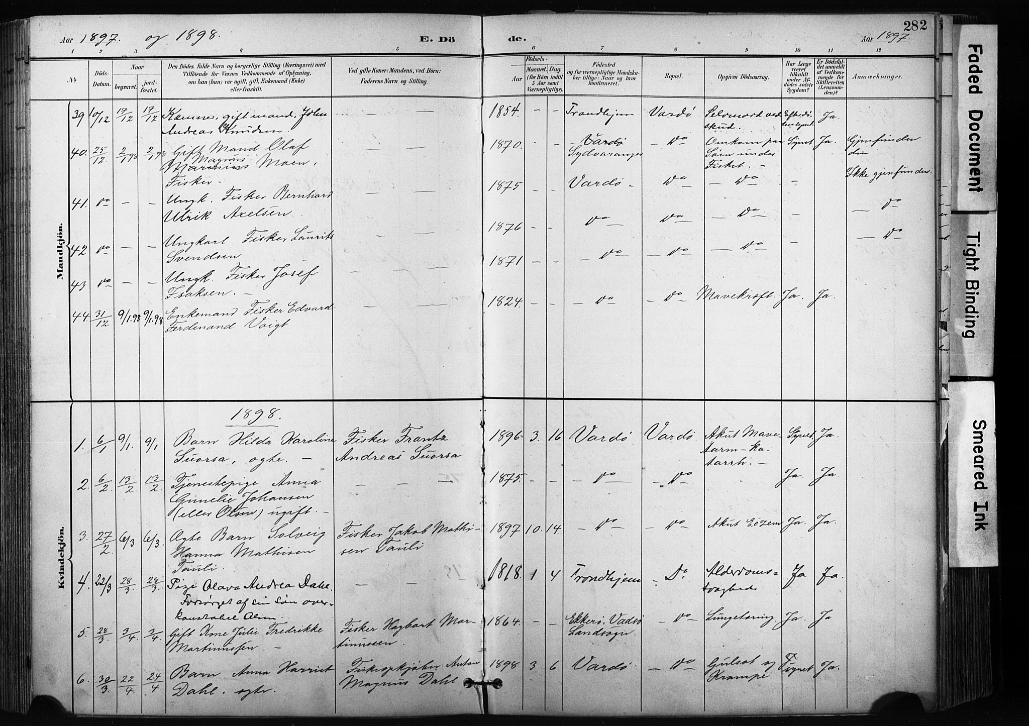 Vardø sokneprestkontor, AV/SATØ-S-1332/H/Ha/L0010kirke: Parish register (official) no. 10, 1895-1907, p. 282