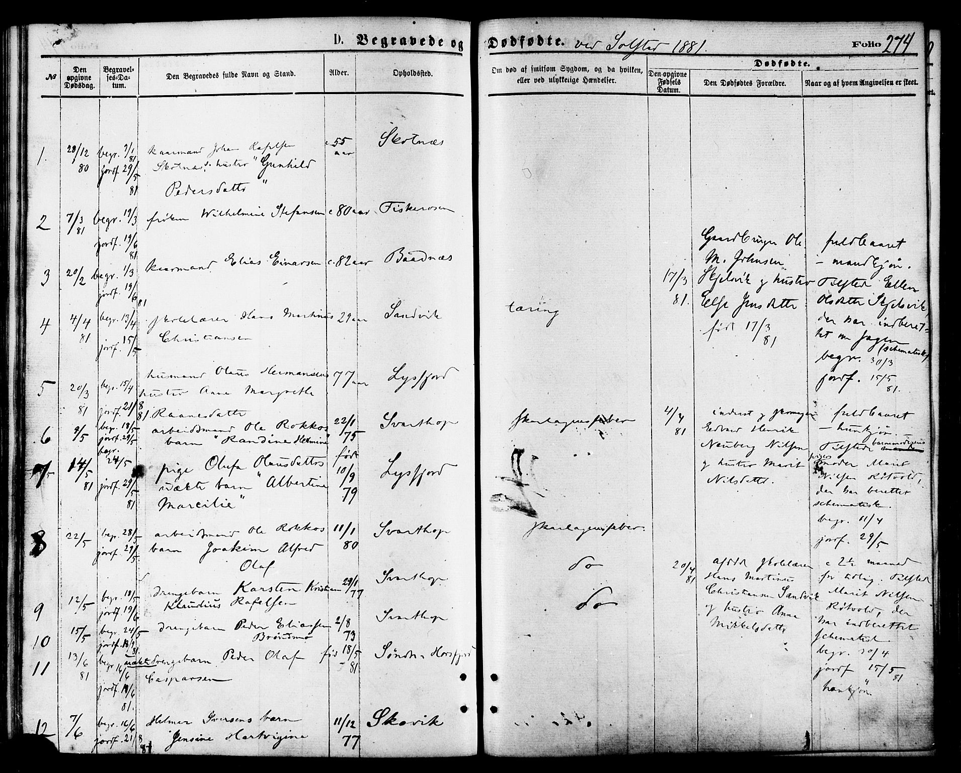 Ministerialprotokoller, klokkerbøker og fødselsregistre - Nordland, AV/SAT-A-1459/810/L0149: Parish register (official) no. 810A09 /2, 1874-1884, p. 274