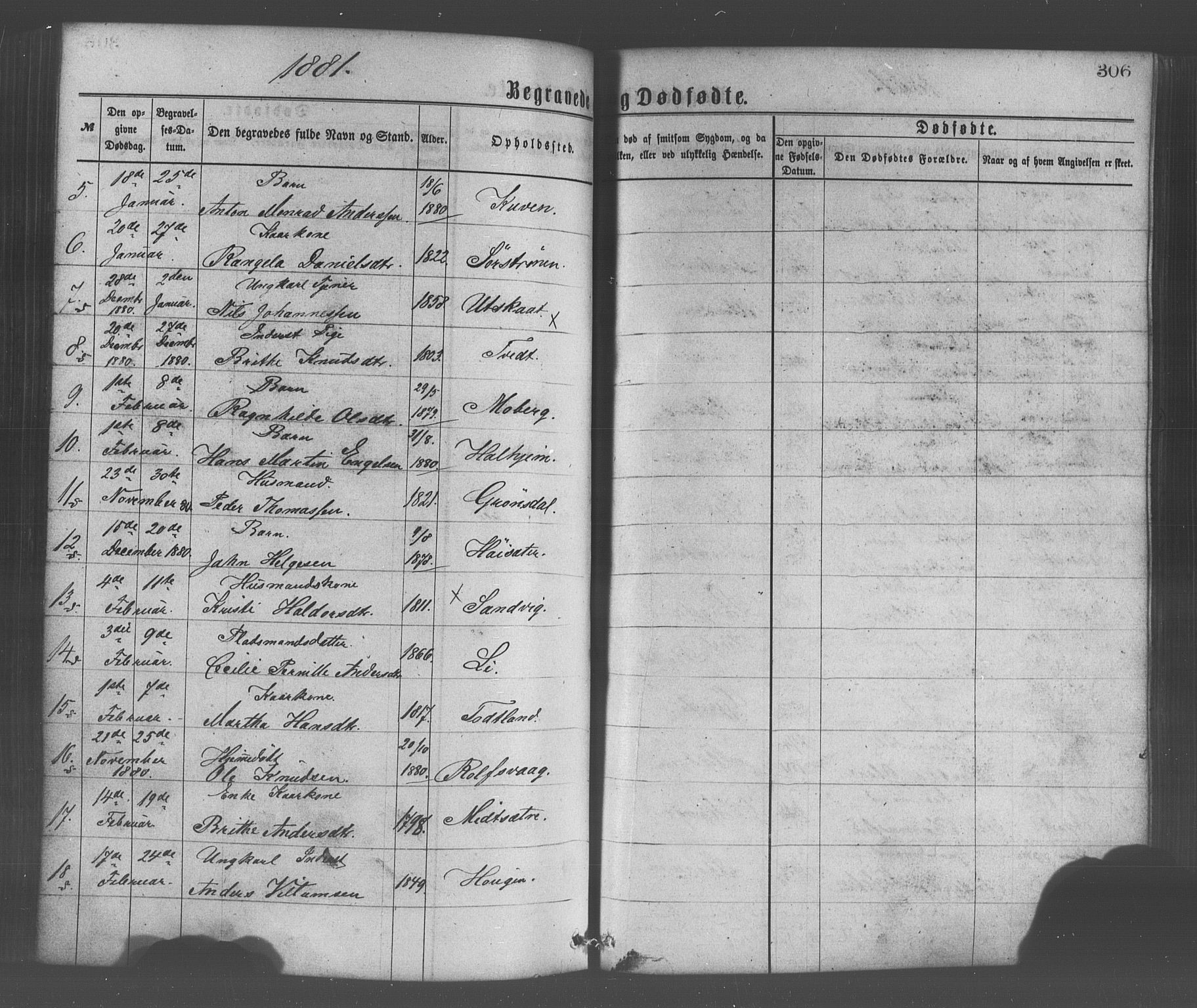 Os sokneprestembete, SAB/A-99929: Parish register (official) no. A 18, 1874-1884, p. 306