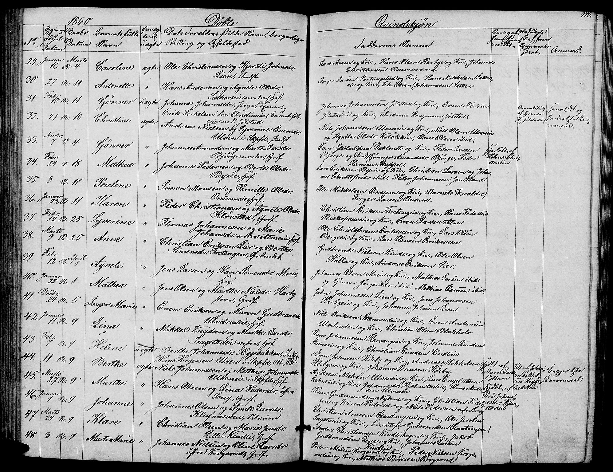 Ringsaker prestekontor, AV/SAH-PREST-014/L/La/L0006: Parish register (copy) no. 6, 1851-1860, p. 170