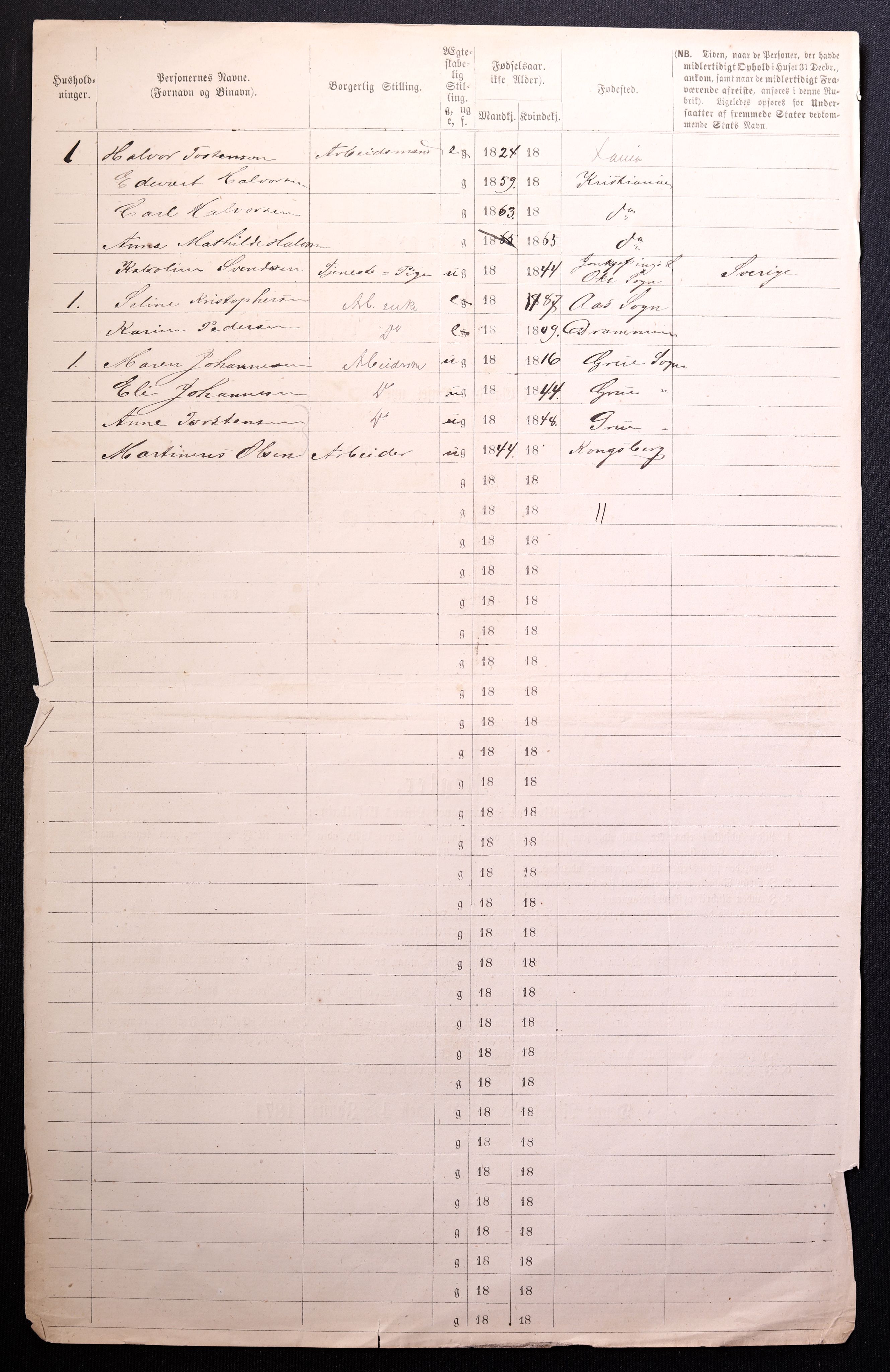 RA, 1870 census for 0301 Kristiania, 1870, p. 2246