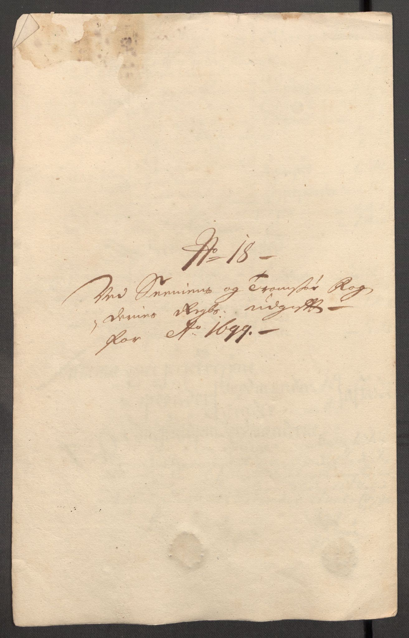Rentekammeret inntil 1814, Reviderte regnskaper, Fogderegnskap, RA/EA-4092/R68/L4754: Fogderegnskap Senja og Troms, 1697-1699, p. 373