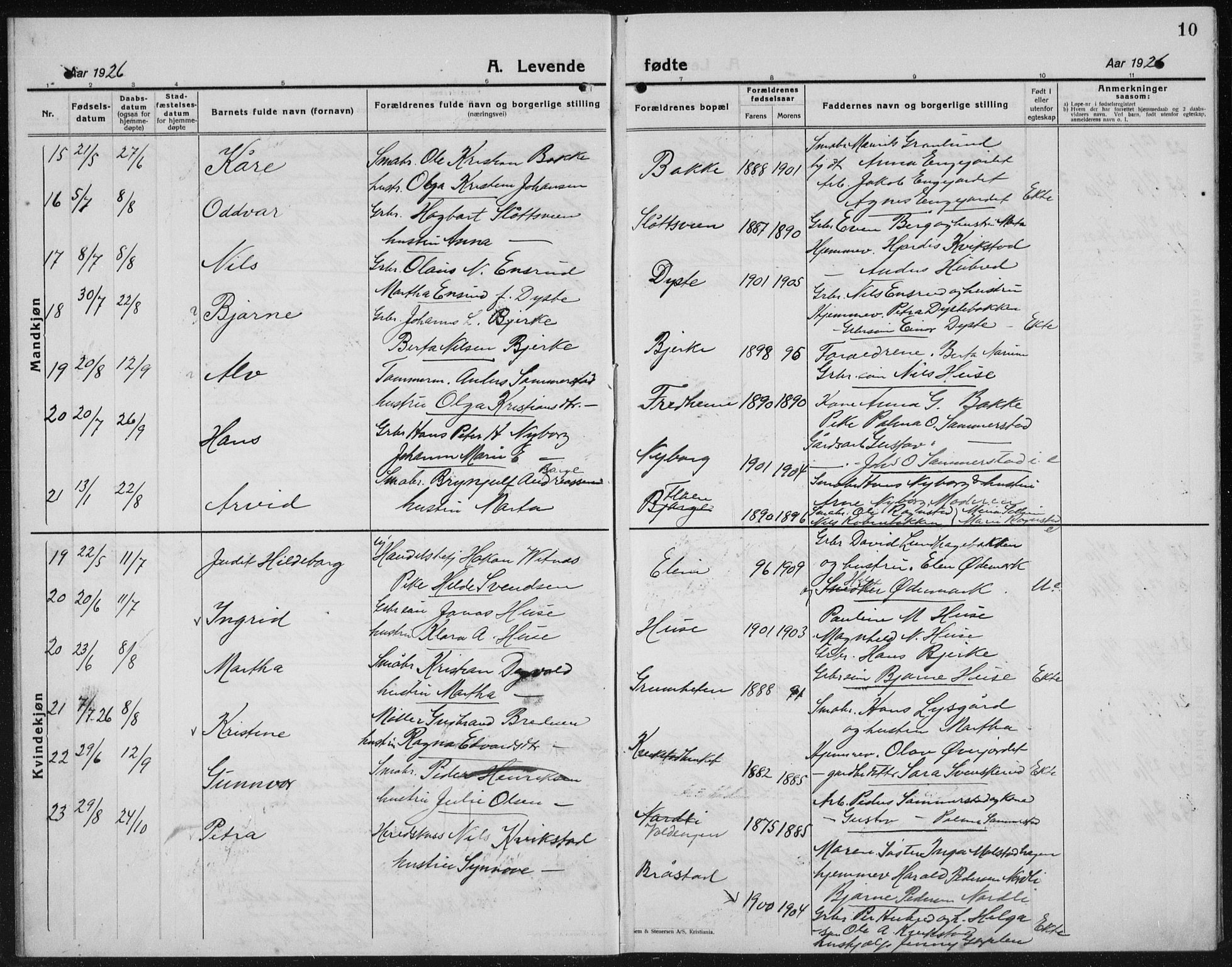 Kolbu prestekontor, AV/SAH-PREST-110/H/Ha/Hab/L0002: Parish register (copy) no. 2, 1925-1942, p. 10