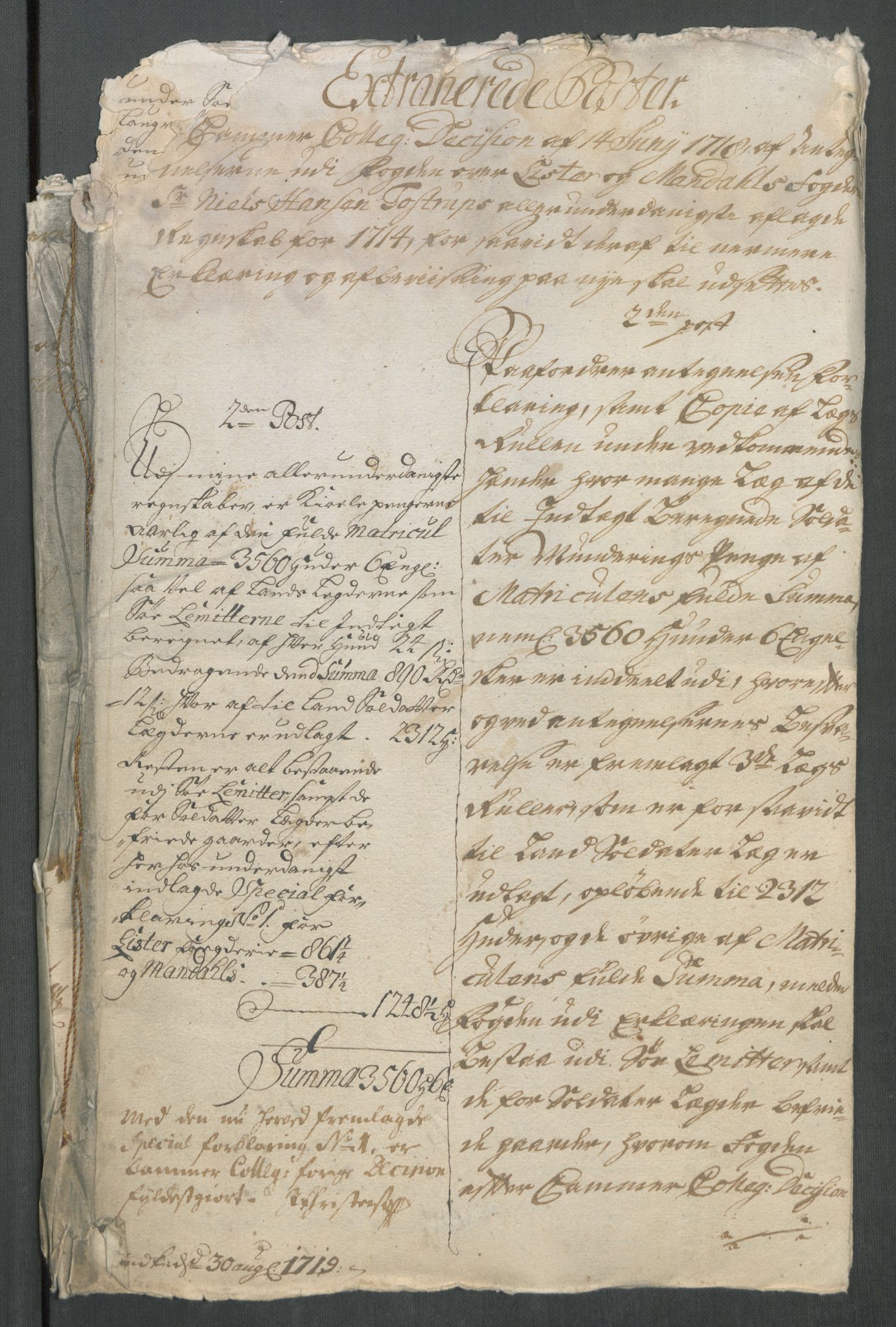 Rentekammeret inntil 1814, Reviderte regnskaper, Fogderegnskap, AV/RA-EA-4092/R43/L2558: Fogderegnskap Lista og Mandal, 1714, p. 363