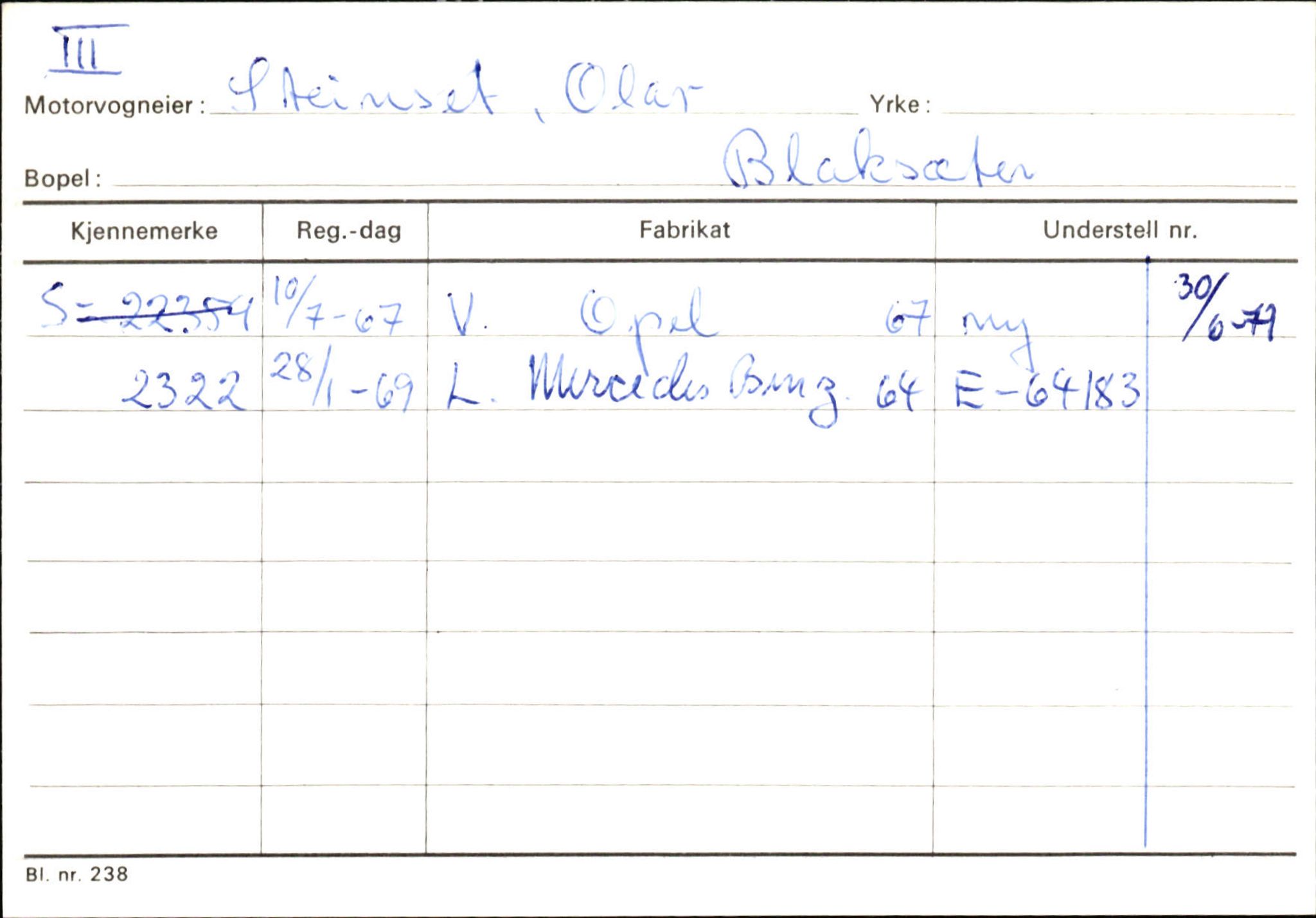 Statens vegvesen, Sogn og Fjordane vegkontor, AV/SAB-A-5301/4/F/L0131: Eigarregister Høyanger P-Å. Stryn S-Å, 1945-1975, p. 1459