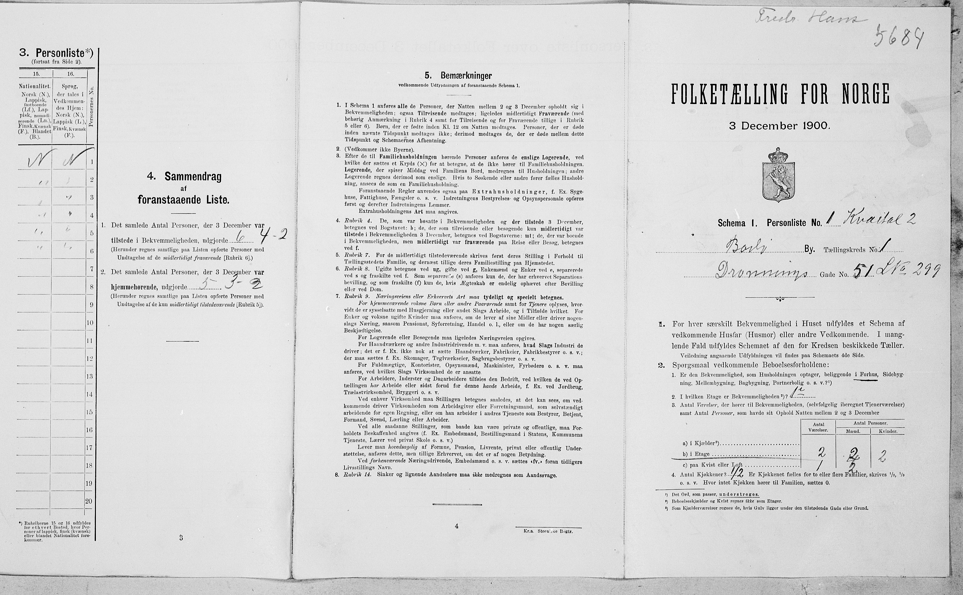 SAT, 1900 census for Bodø, 1900, p. 144