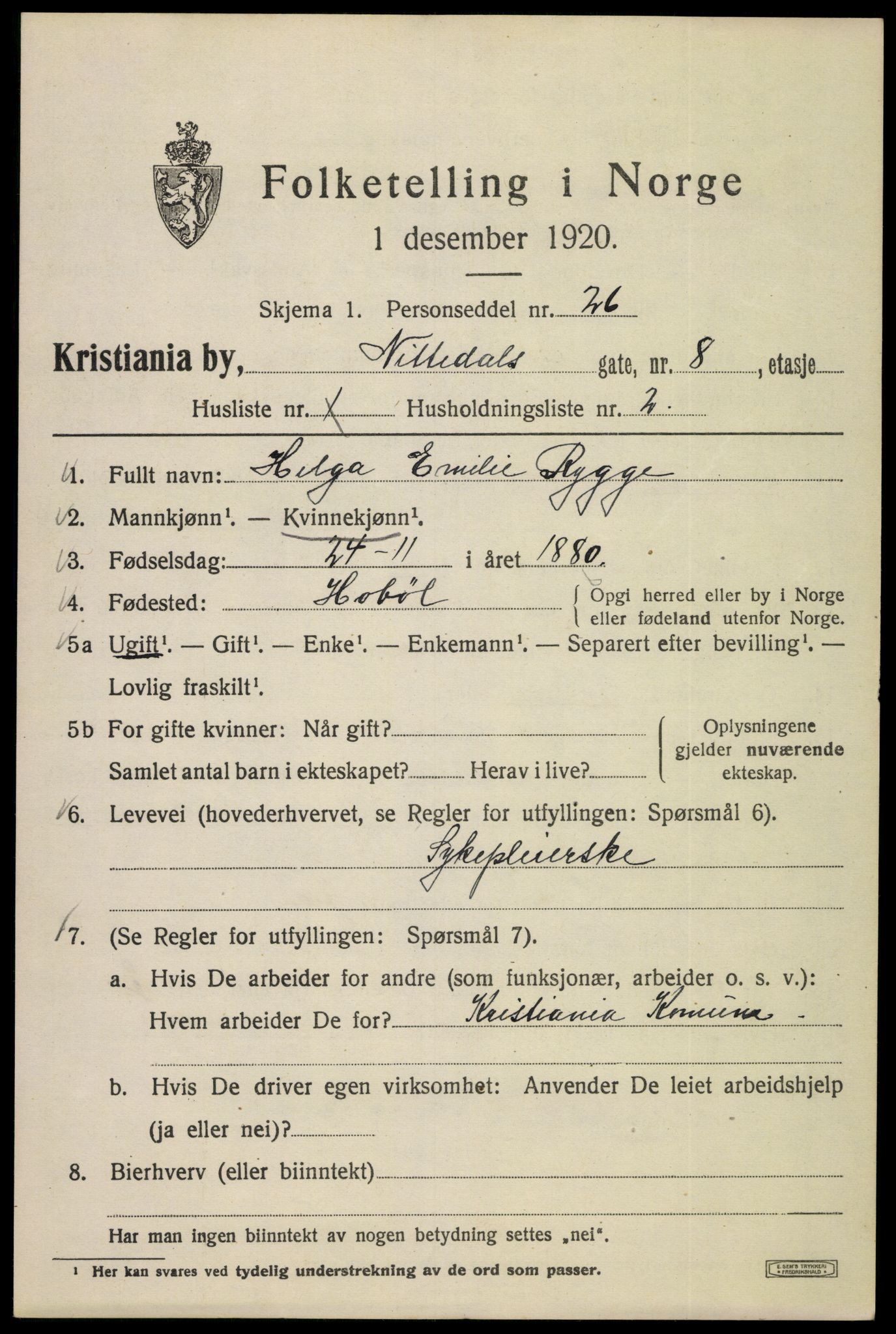 SAO, 1920 census for Kristiania, 1920, p. 417621