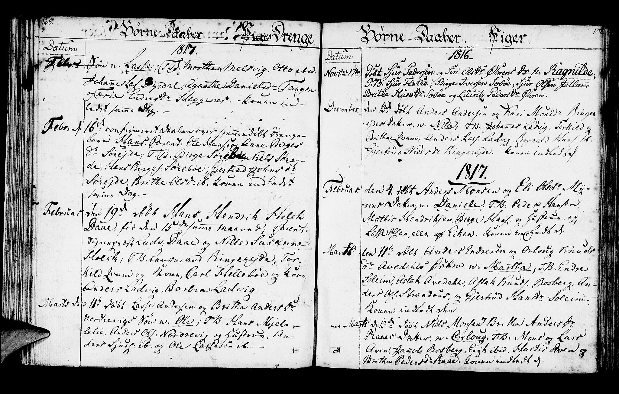 Lavik sokneprestembete, SAB/A-80901: Parish register (official) no. A 1, 1809-1822, p. 126-127