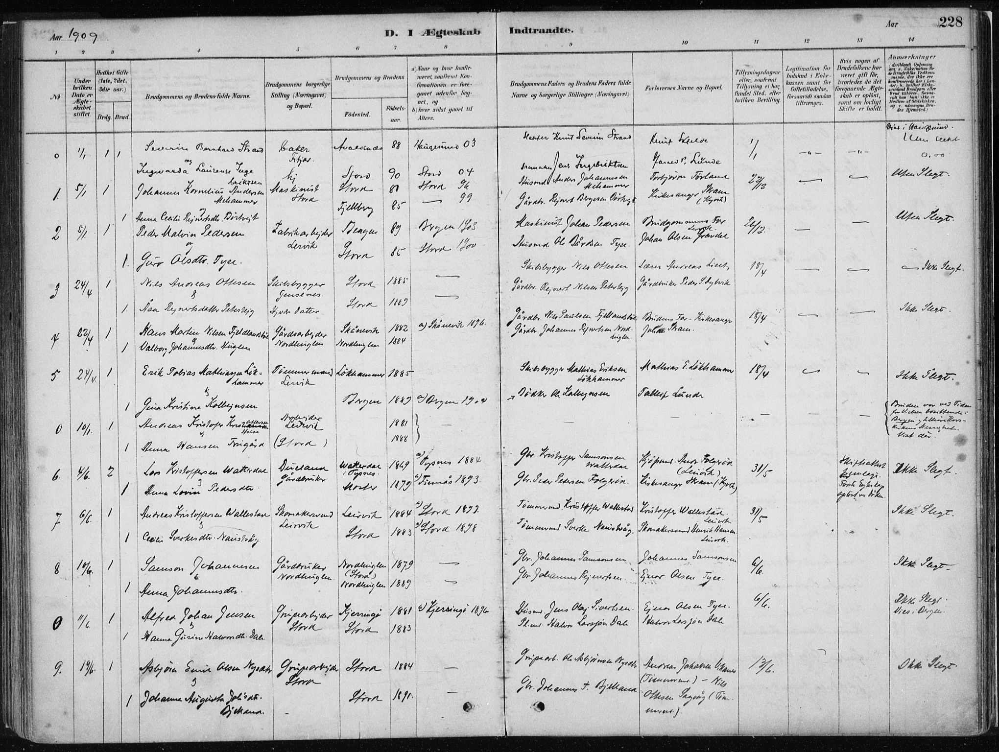 Stord sokneprestembete, SAB/A-78201/H/Haa: Parish register (official) no. B 2, 1878-1913, p. 228