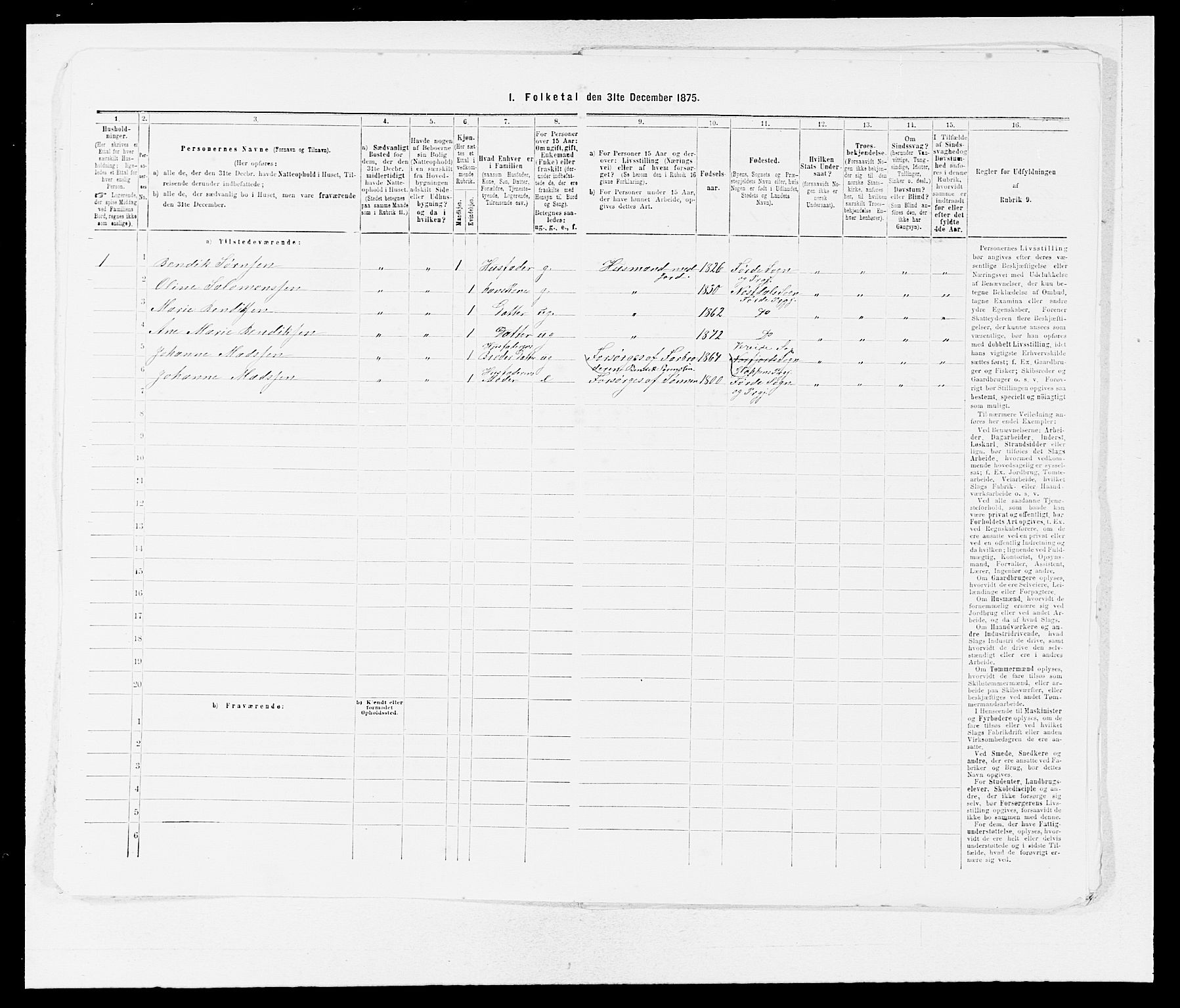 SAB, 1875 census for 1432P Førde, 1875, p. 1008