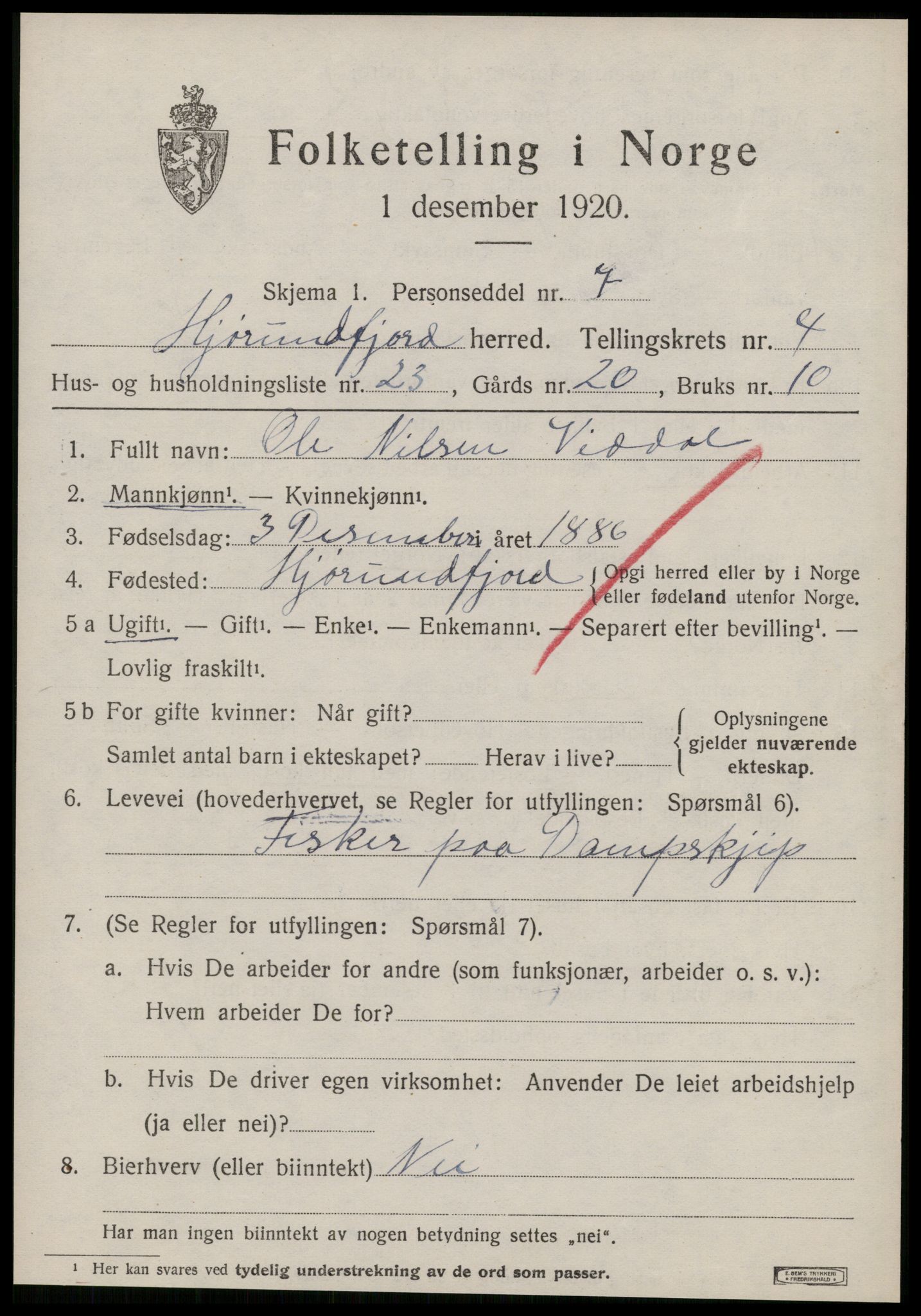 SAT, 1920 census for Hjørundfjord, 1920, p. 1787