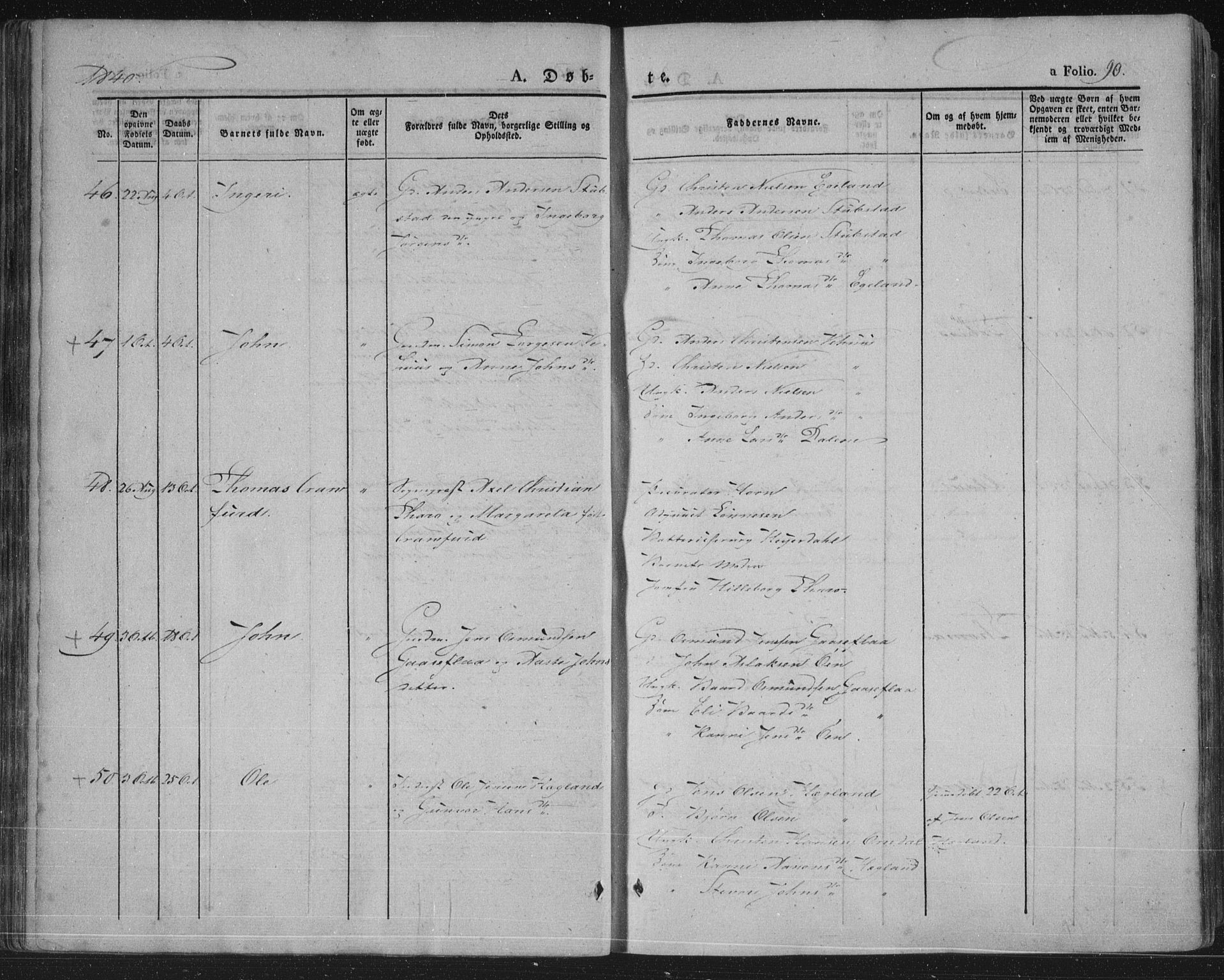 Vennesla sokneprestkontor, AV/SAK-1111-0045/Fa/Fac/L0004: Parish register (official) no. A 4, 1834-1855, p. 90