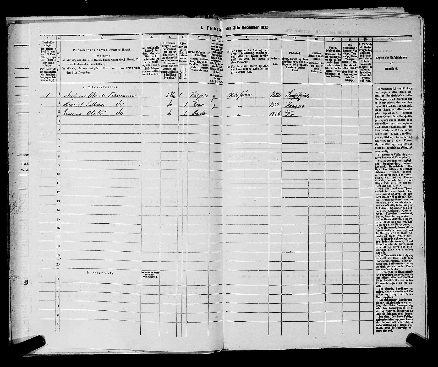 SAKO, 1875 census for 0801P Kragerø, 1875, p. 394