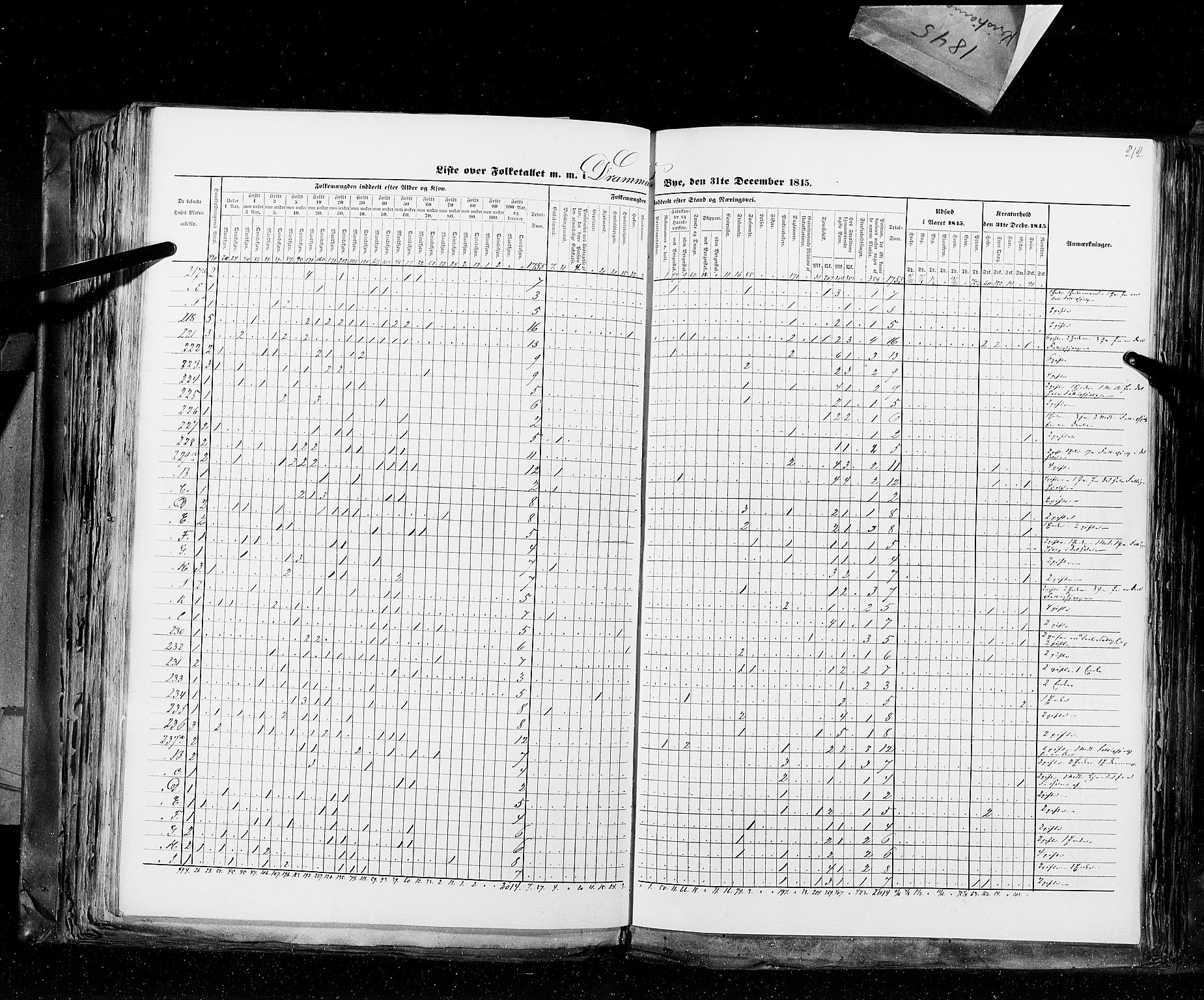 RA, Census 1845, vol. 10: Cities, 1845, p. 212