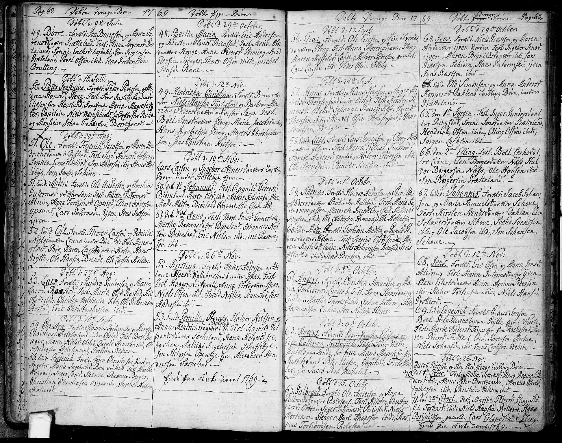 Tune prestekontor Kirkebøker, AV/SAO-A-2007/F/Fa/L0002: Parish register (official) no. 2, 1758-1781, p. 62-63
