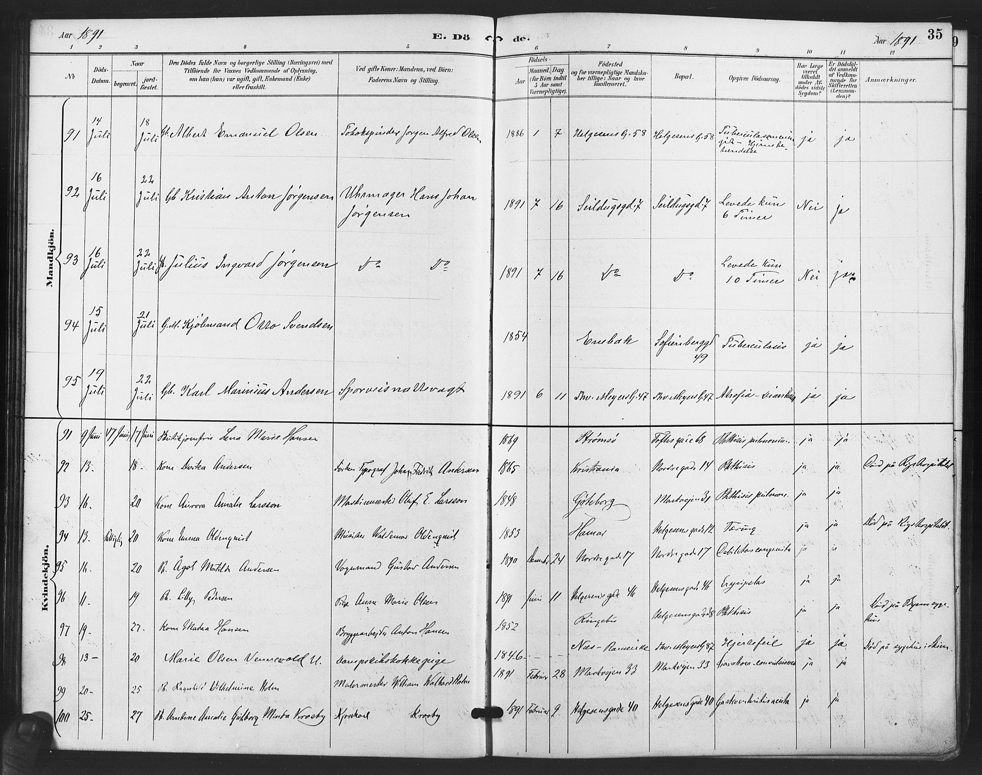 Paulus prestekontor Kirkebøker, AV/SAO-A-10871/F/Fa/L0011: Parish register (official) no. 11, 1889-1897, p. 35