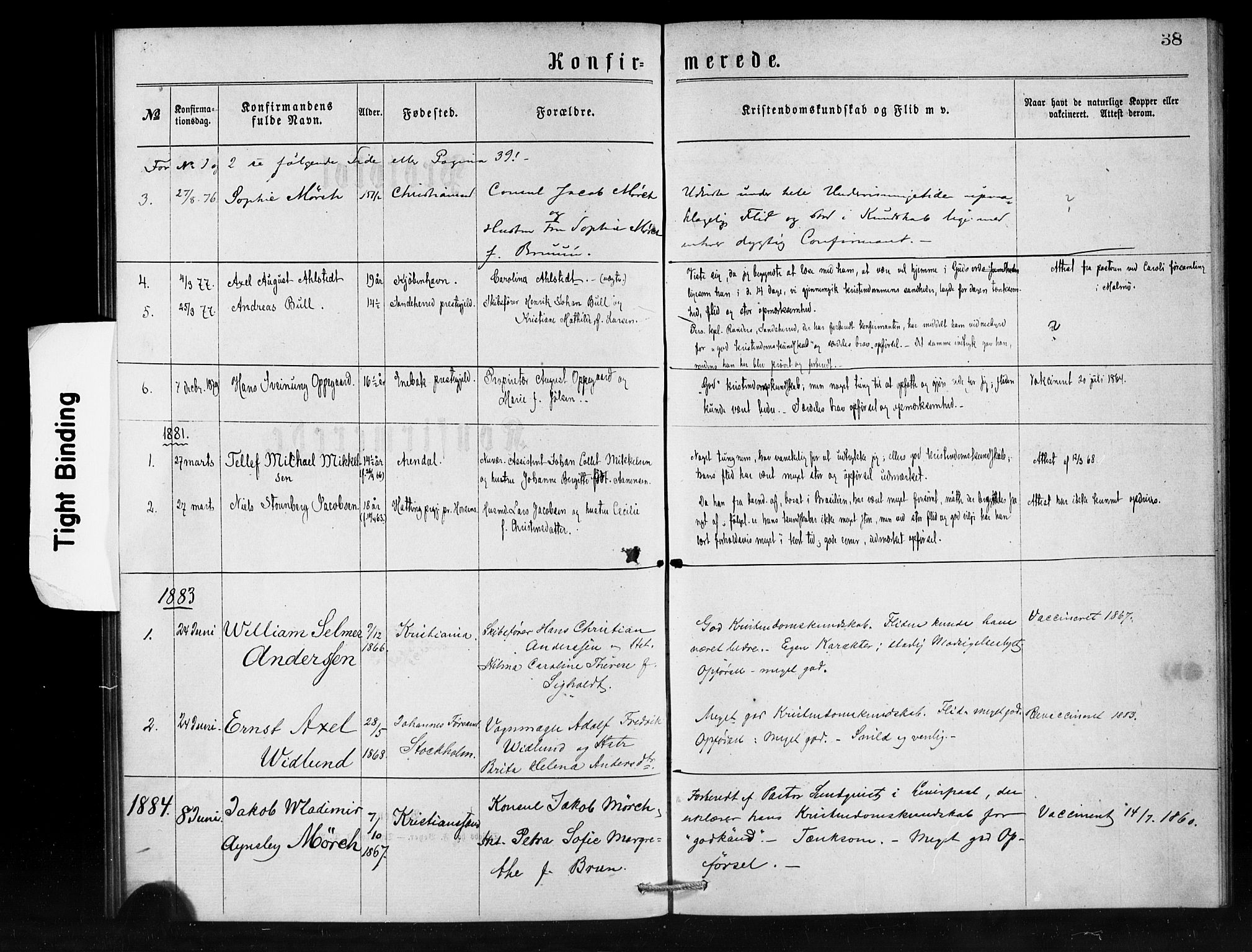 Den norske sjømannsmisjon i utlandet / Franske havner (Le Havre, Paris, Rouen, Marseille), AV/SAB-SAB/PA-0108/H/Ha/Haa/L0001: Parish register (official) no. A 1, 1873-1889, p. 38