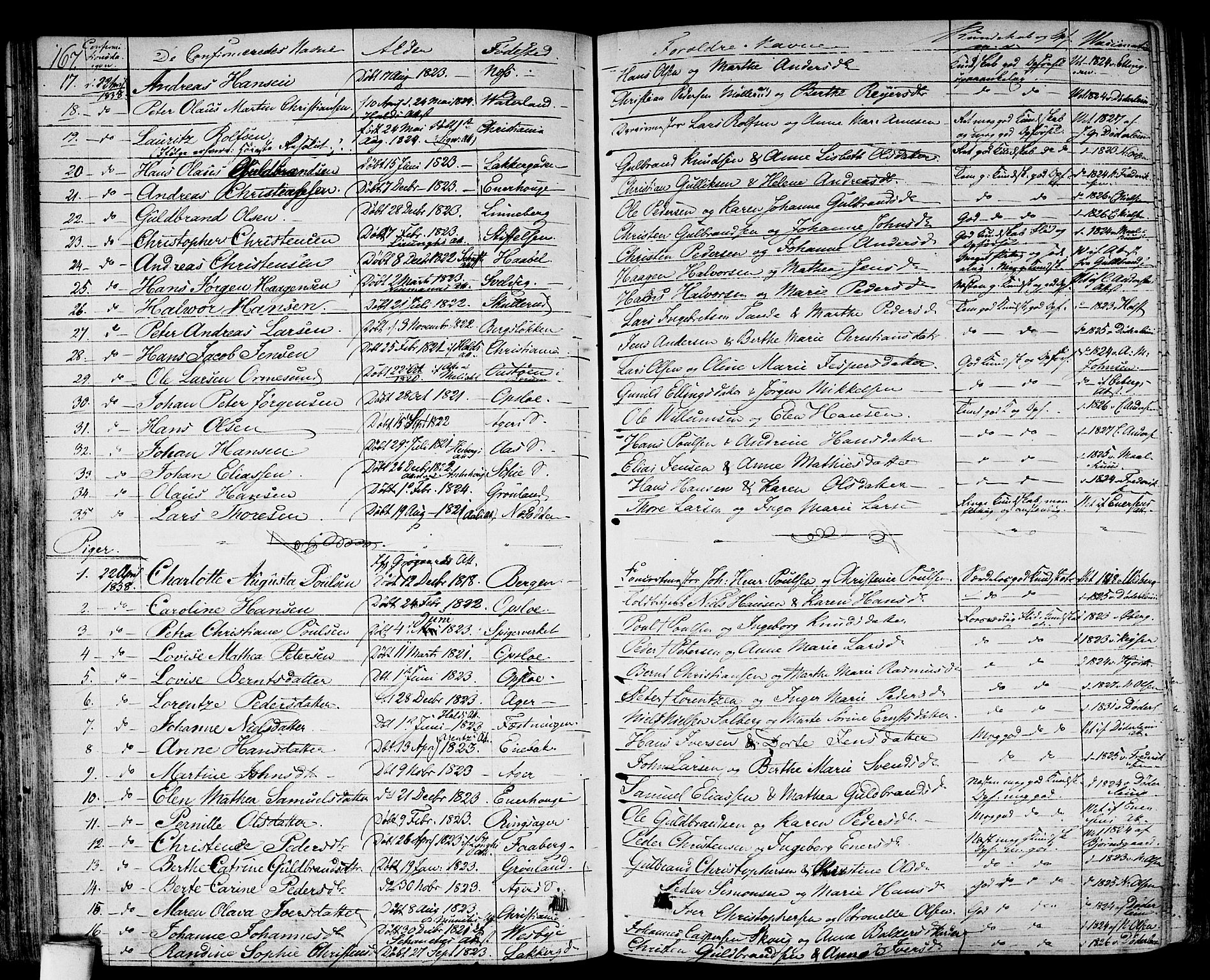 Gamlebyen prestekontor Kirkebøker, SAO/A-10884/F/Fa/L0003: Parish register (official) no. 3, 1829-1849, p. 167