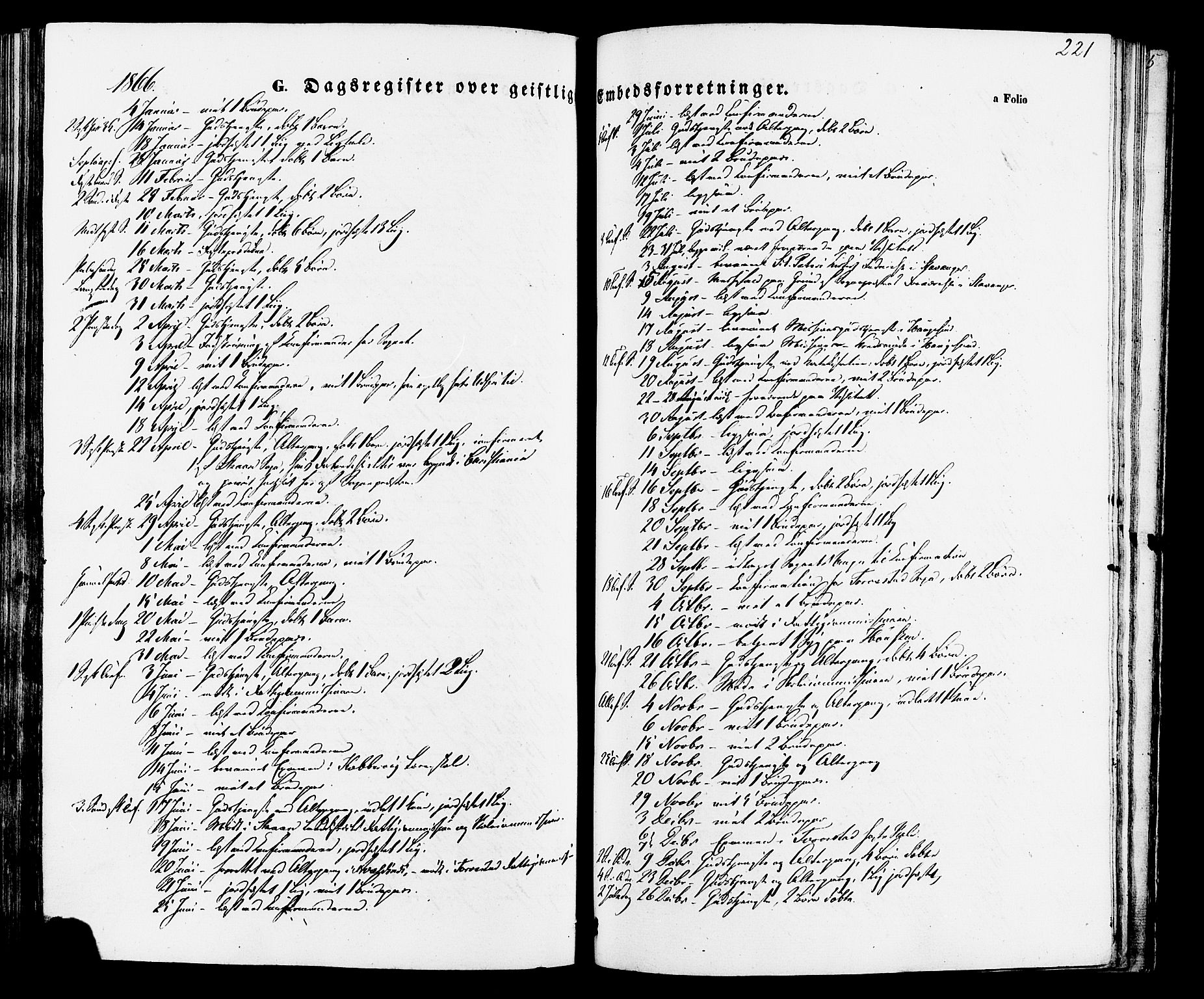 Torvastad sokneprestkontor, AV/SAST-A -101857/H/Ha/Haa/L0010: Parish register (official) no. A 10, 1857-1878, p. 221