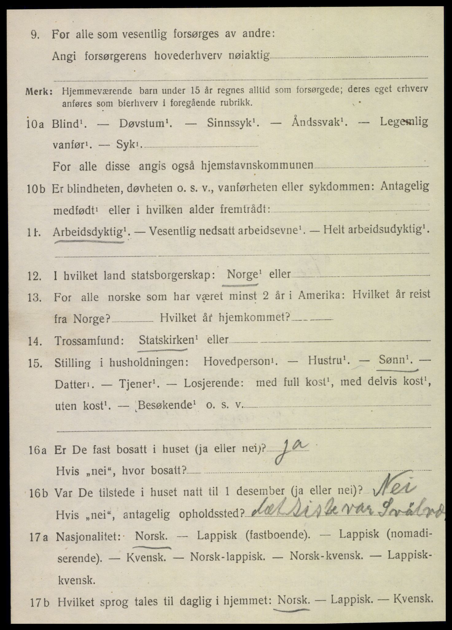 SAT, 1920 census for Leirfjord, 1920, p. 3284